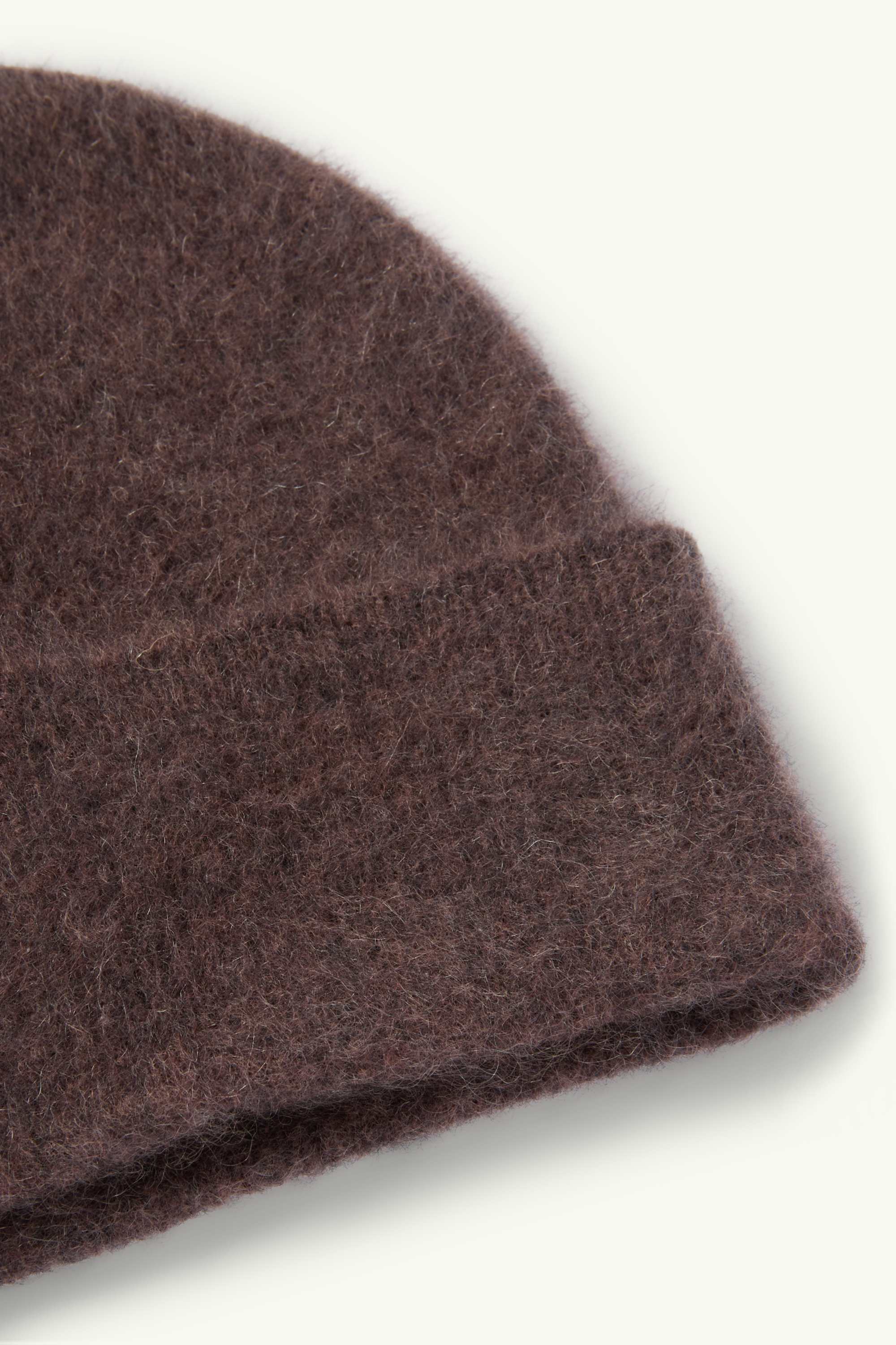 Cashmere hat - ribbed dark brown