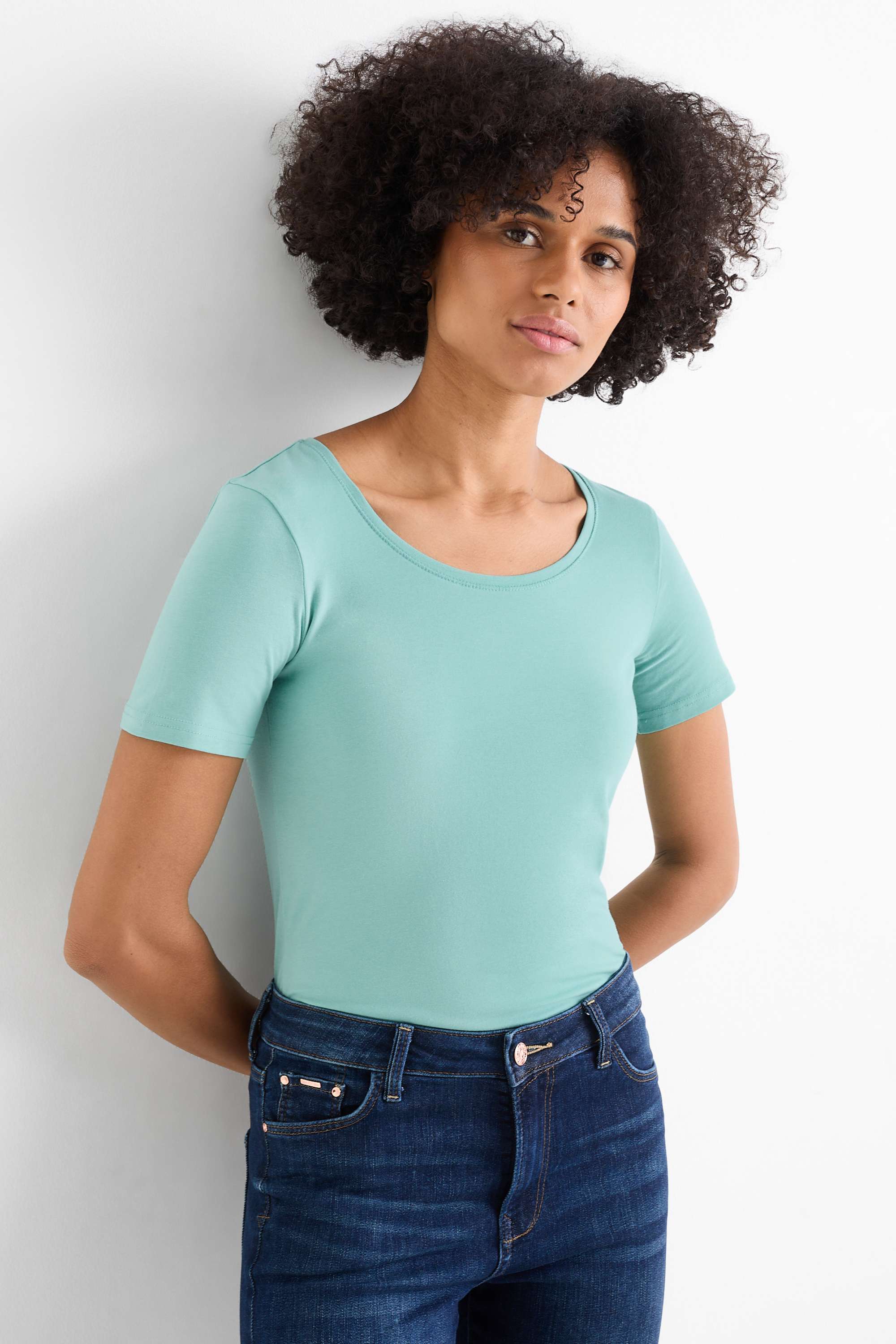 T-shirt - slim fit light green