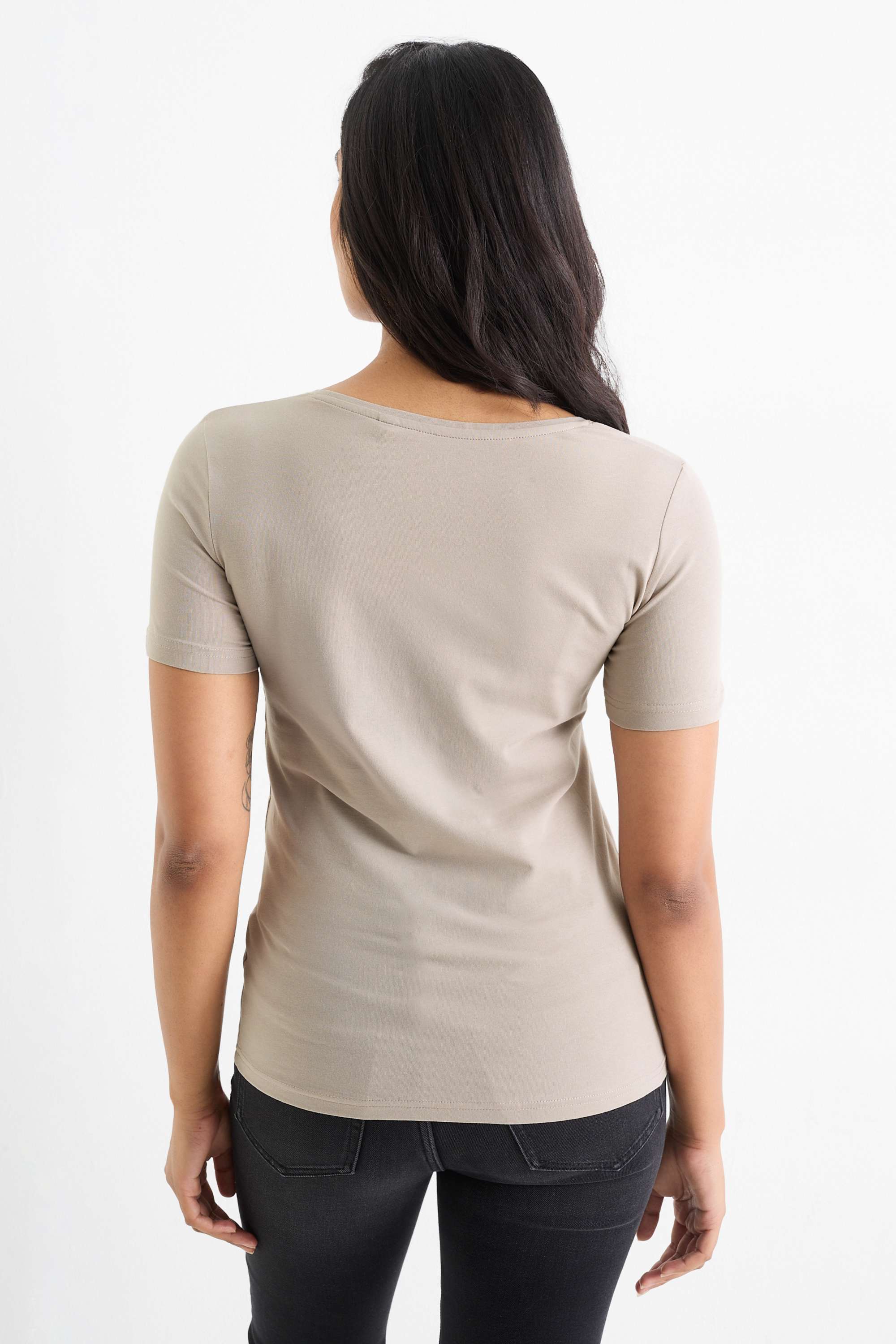 T-shirt - slim fit taupe