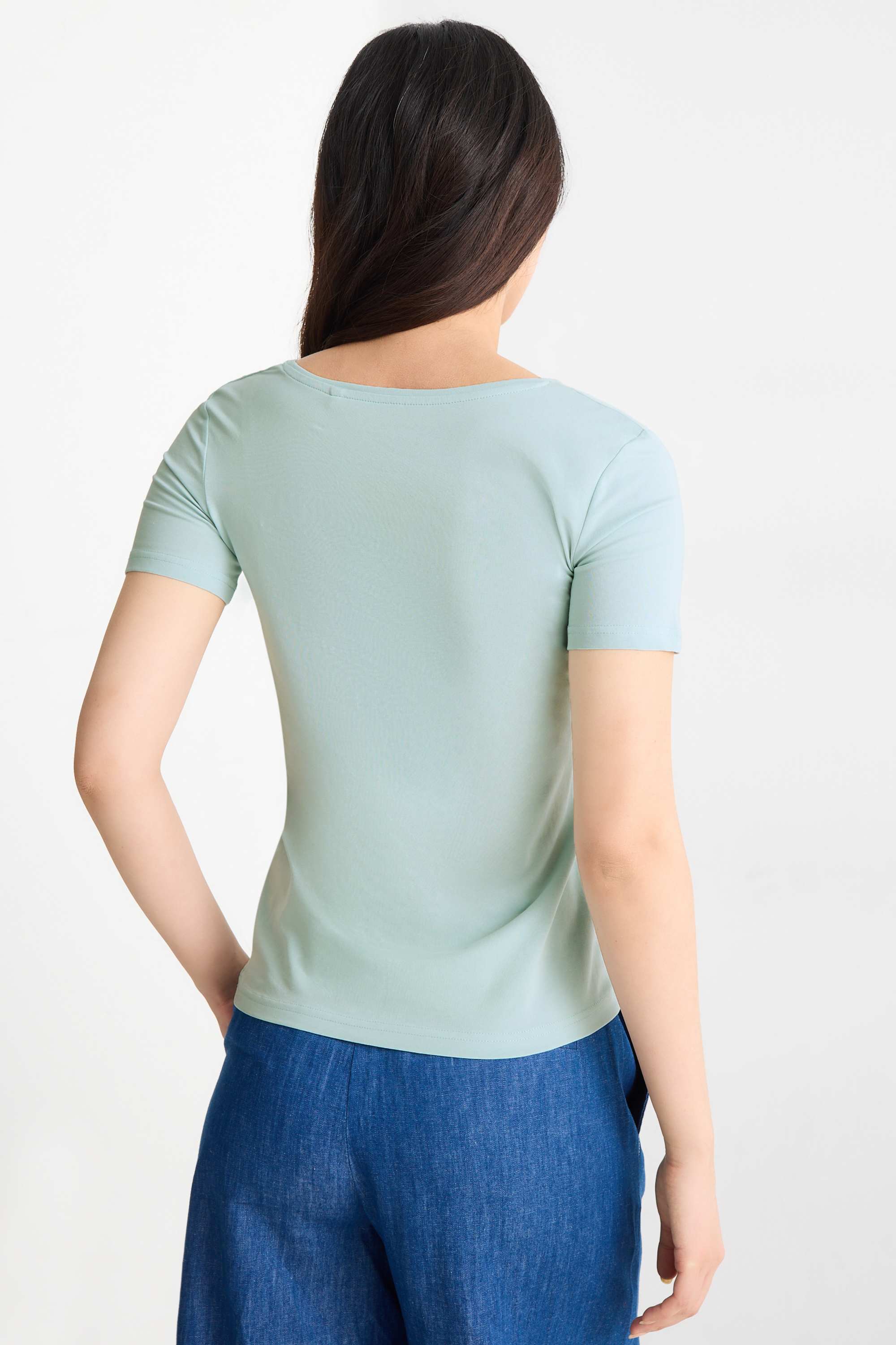 V-neck T-shirt - slim fit mint green