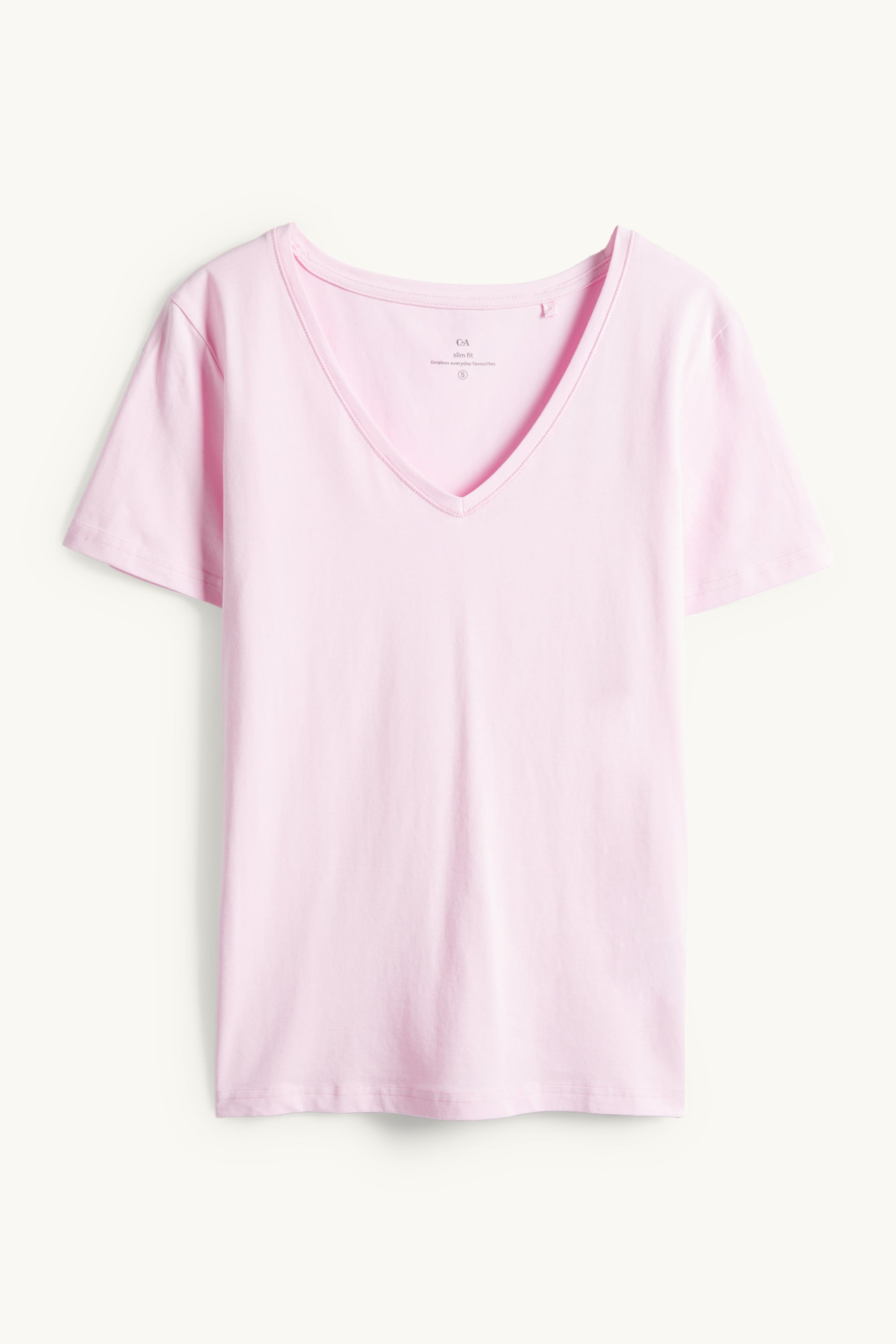 V-neck T-shirt - slim fit rose