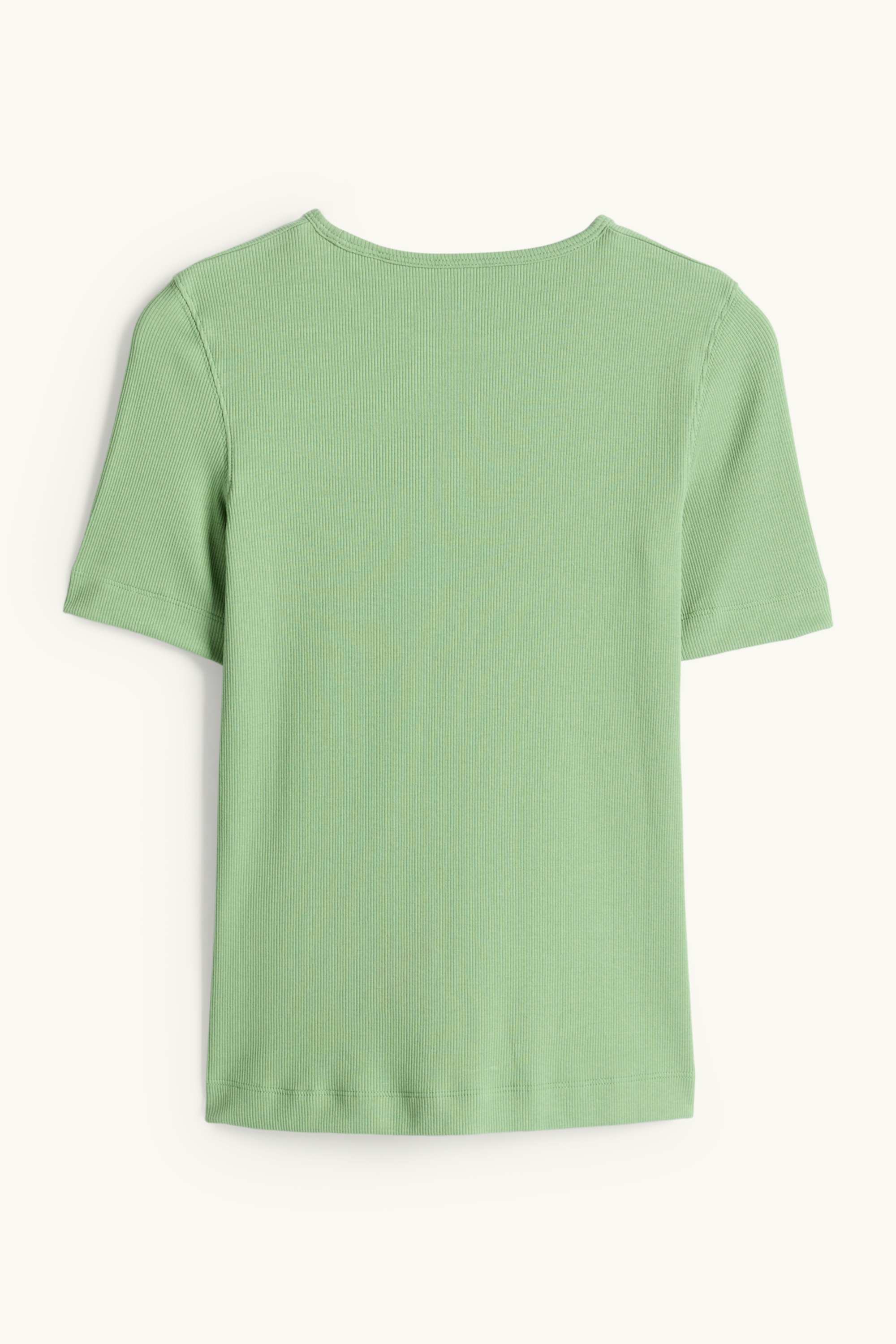 T-shirt - slim fit - ribbed green