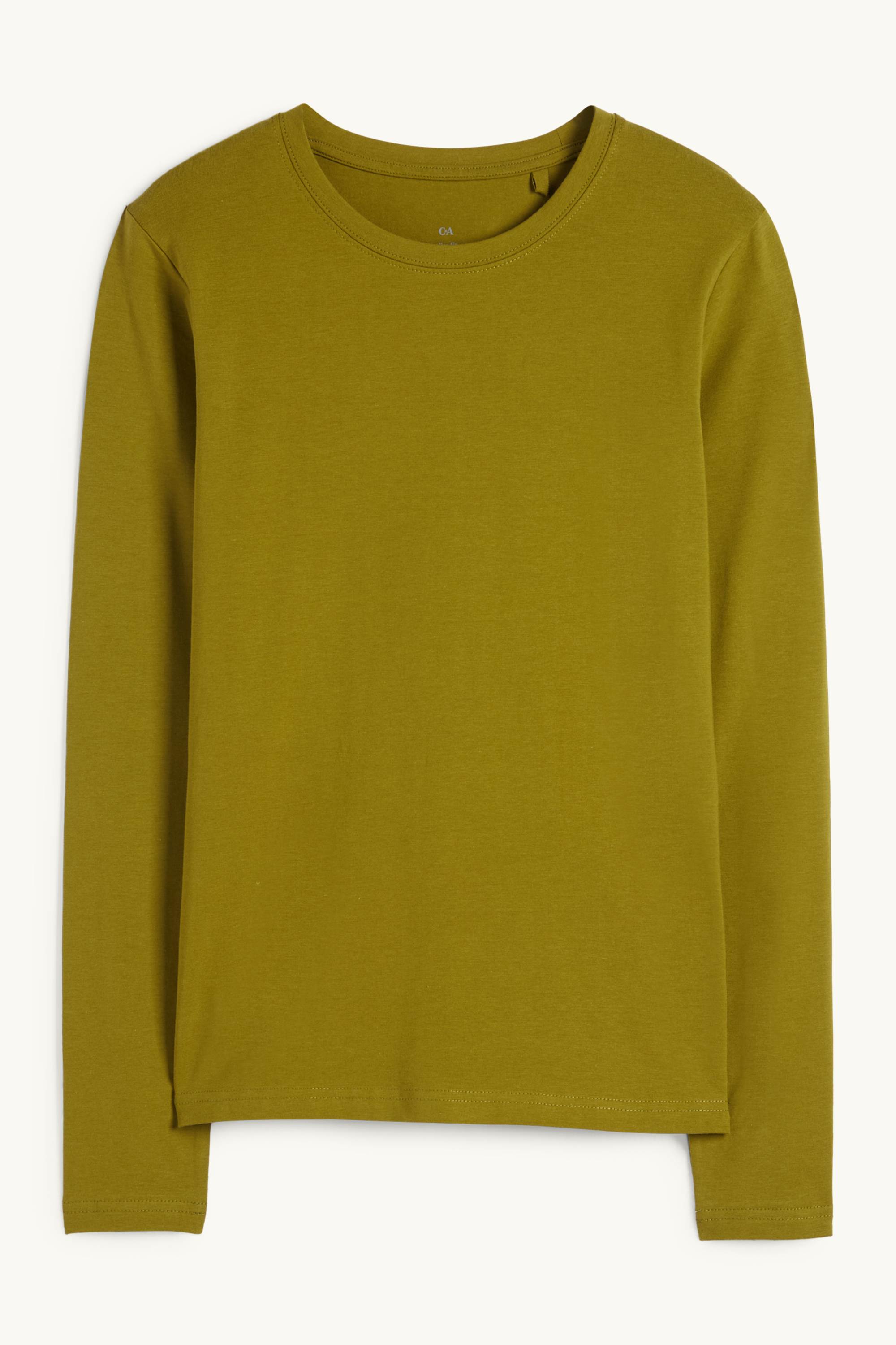 Long sleeve top - slim fit khaki