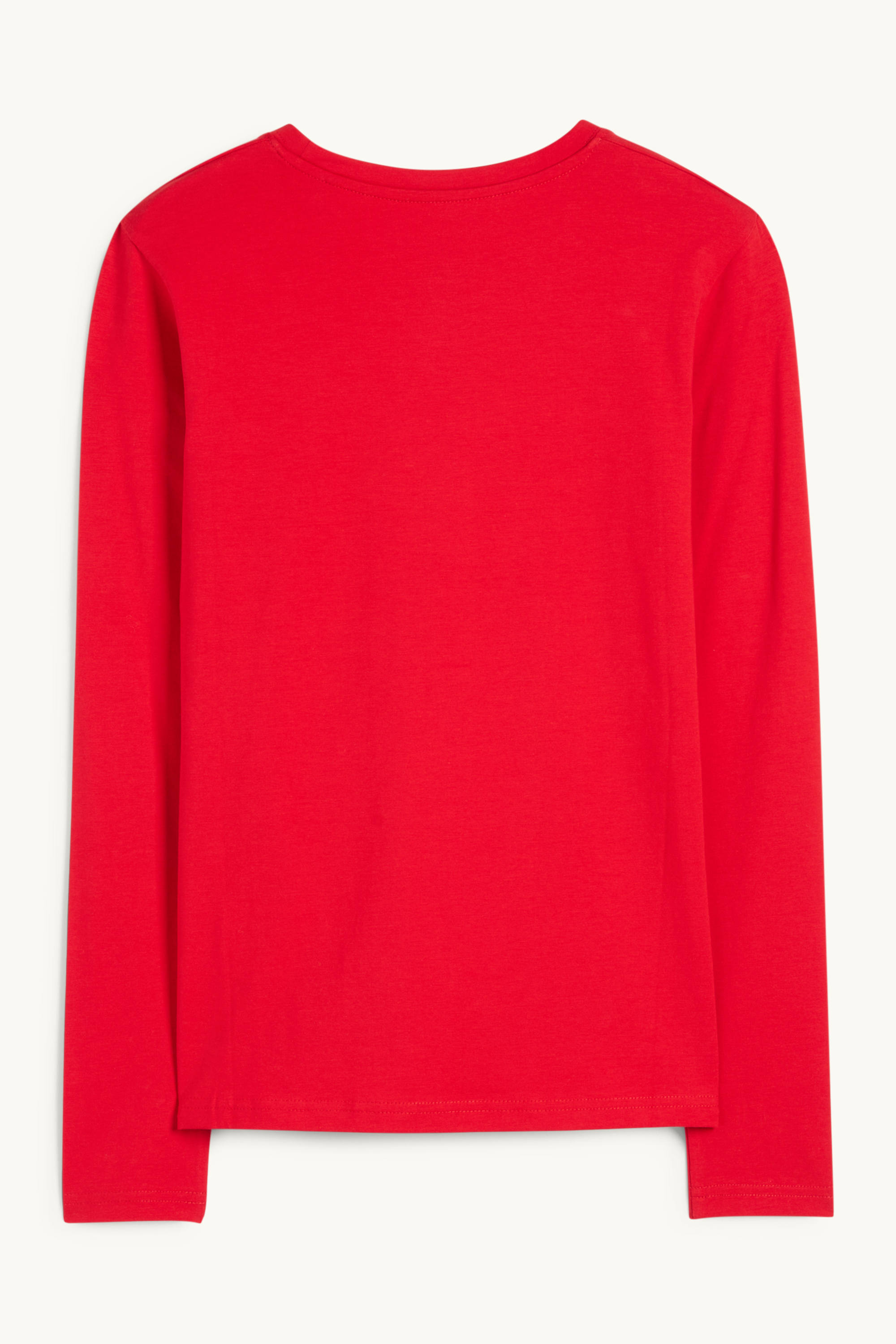 Long sleeve top - slim fit red