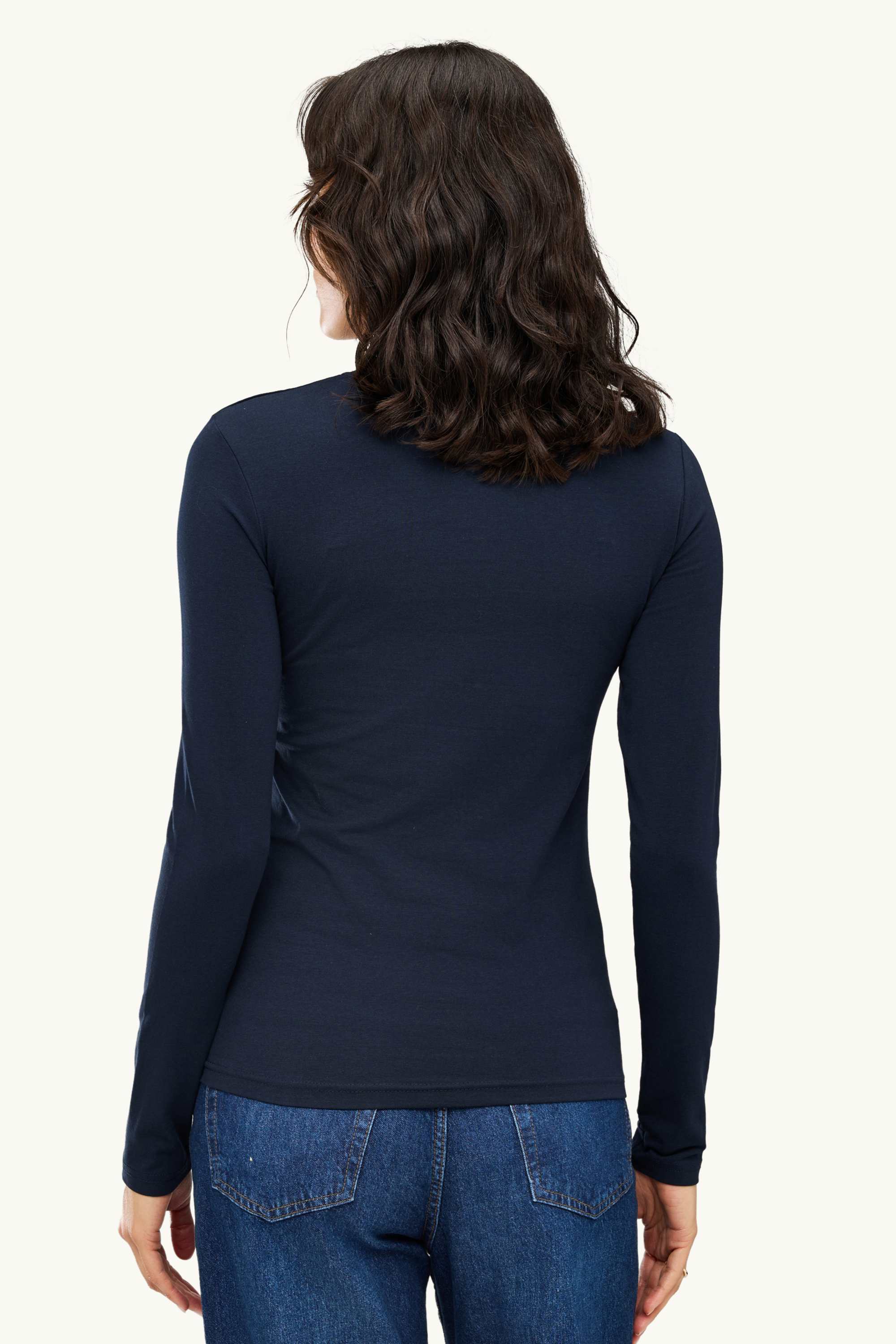 Long sleeve top - slim fit dark blue (18)