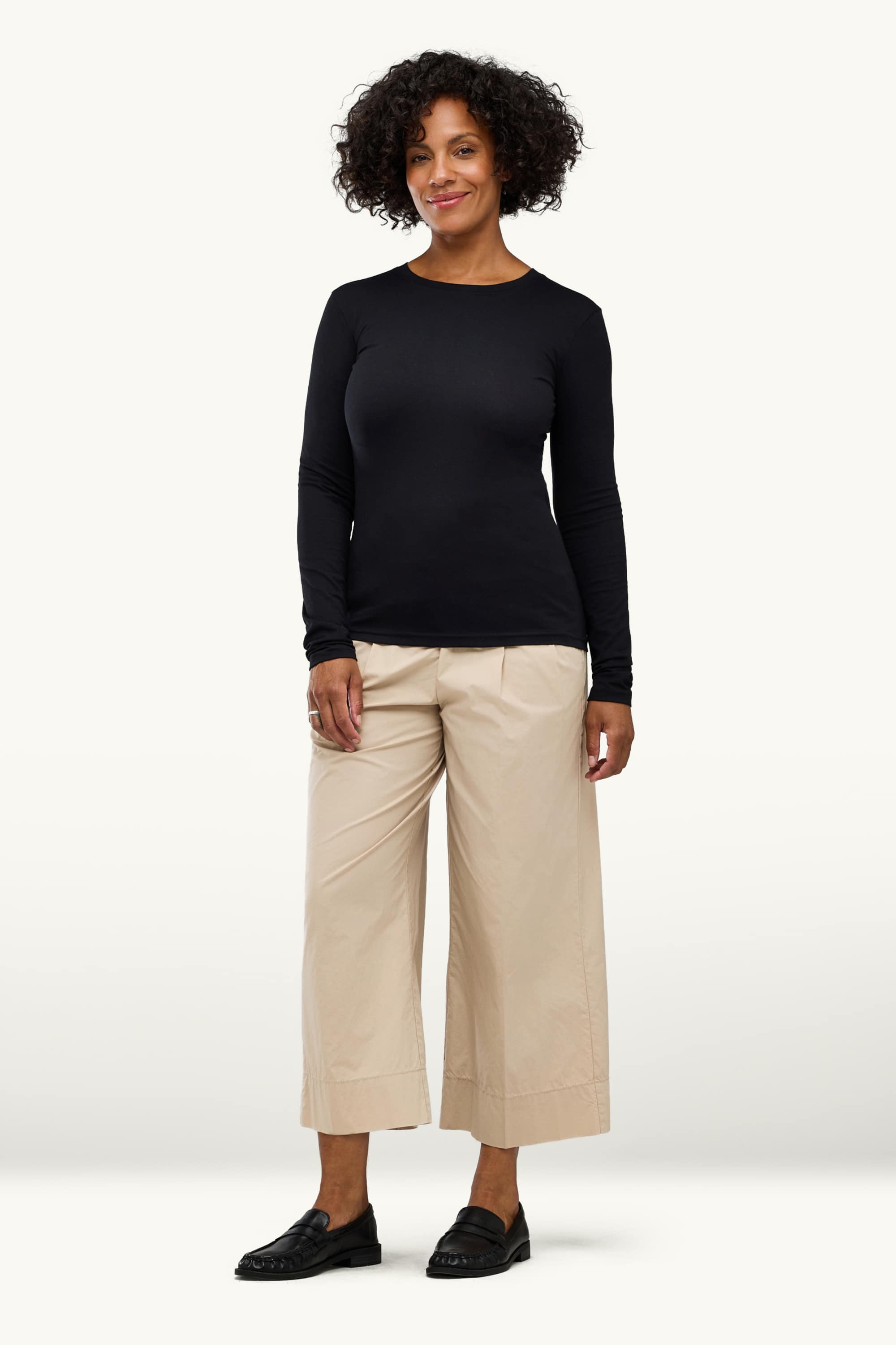 Long sleeve top - slim fit black