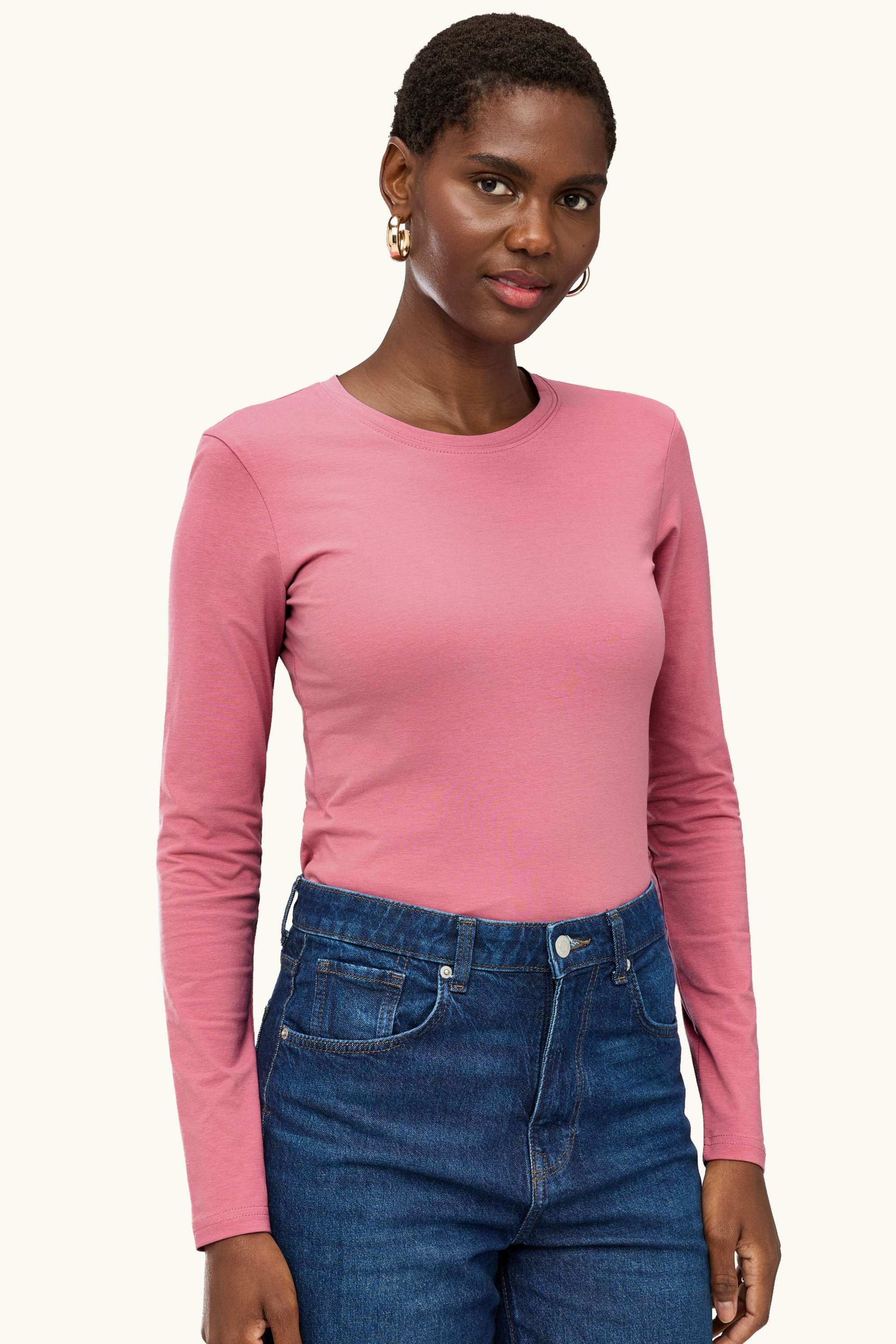 Long sleeve top - slim fit pink