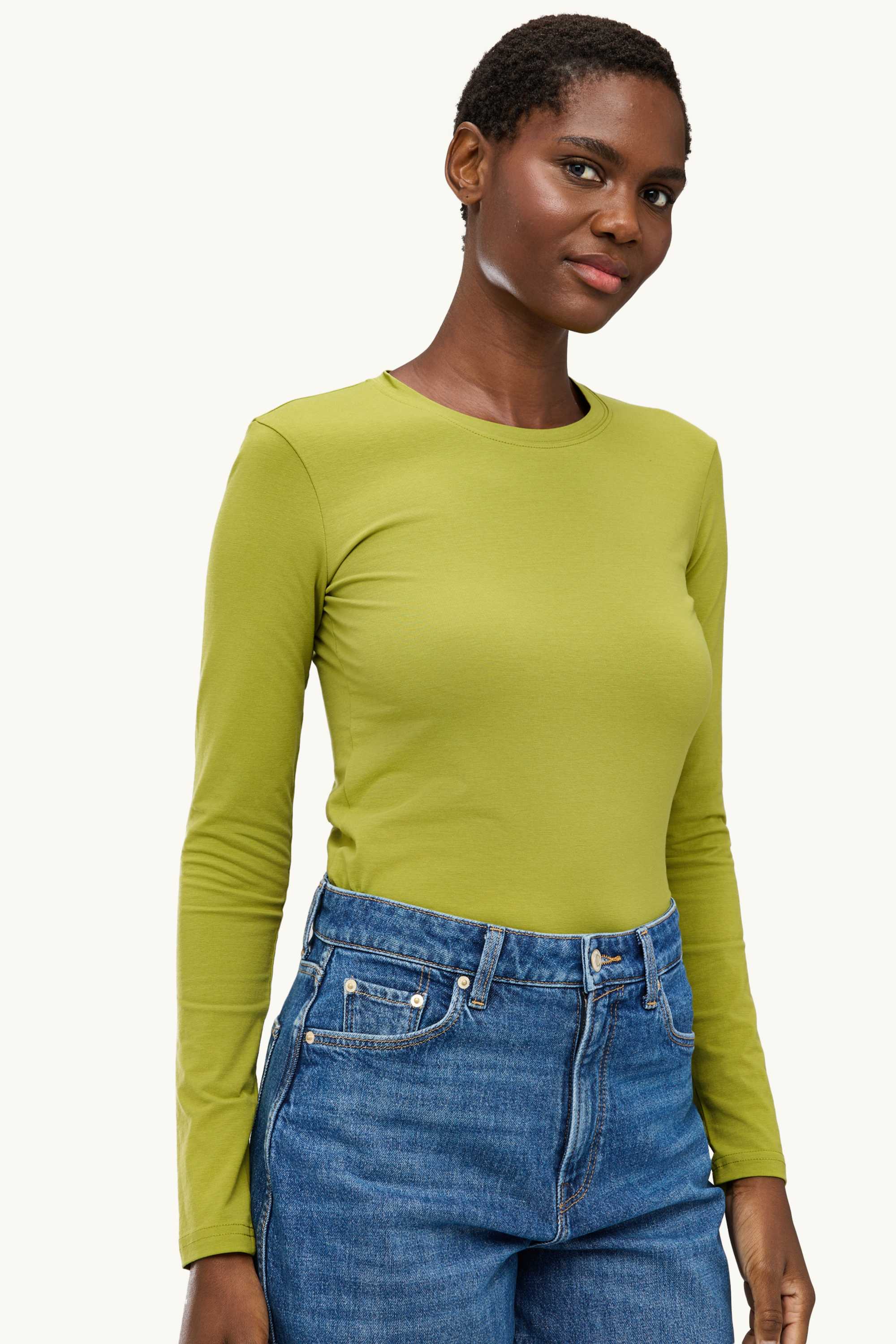Long sleeve top - slim fit green