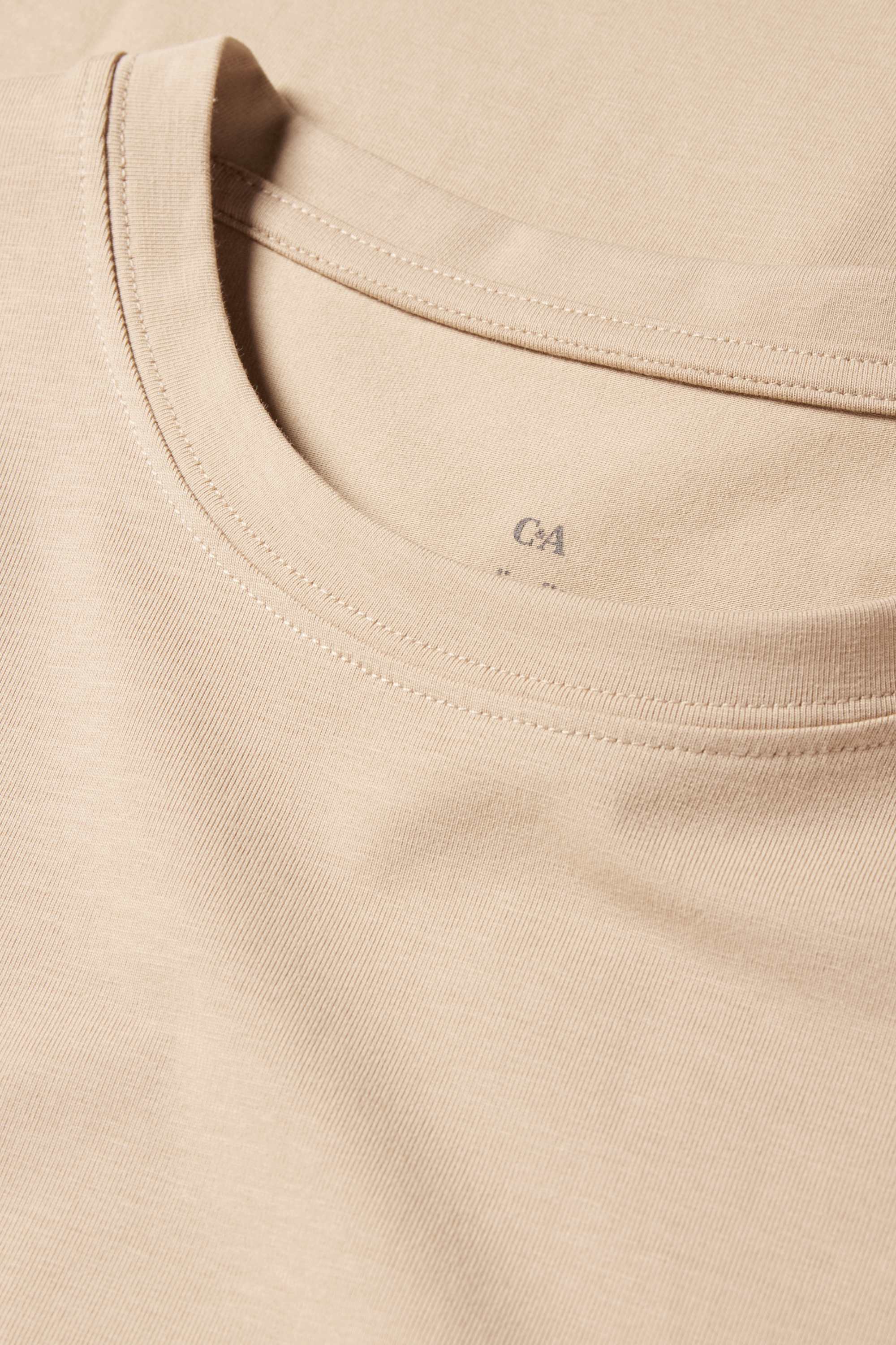 Long sleeve top - slim fit light beige