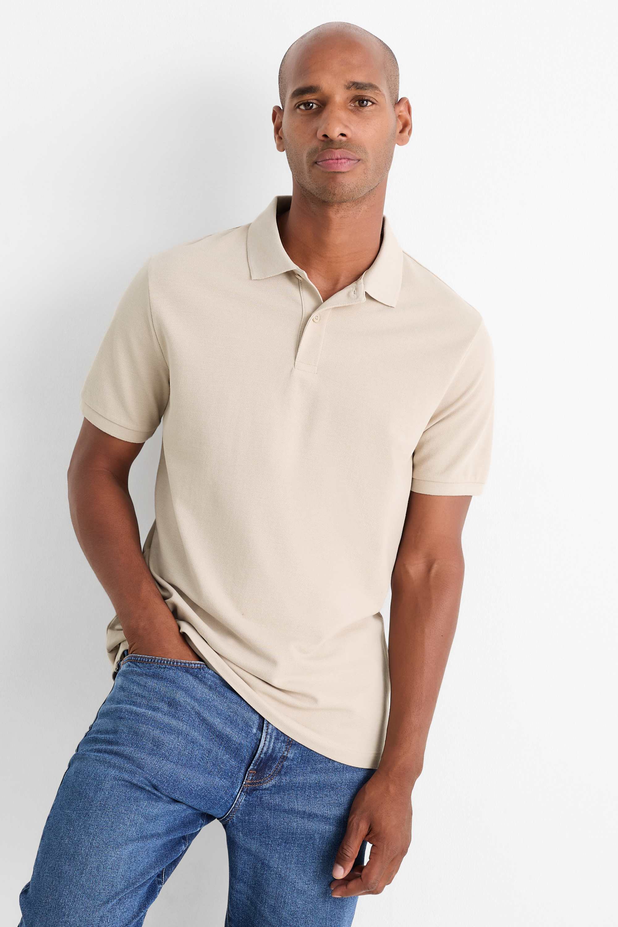Polo shirt - regular fit beige