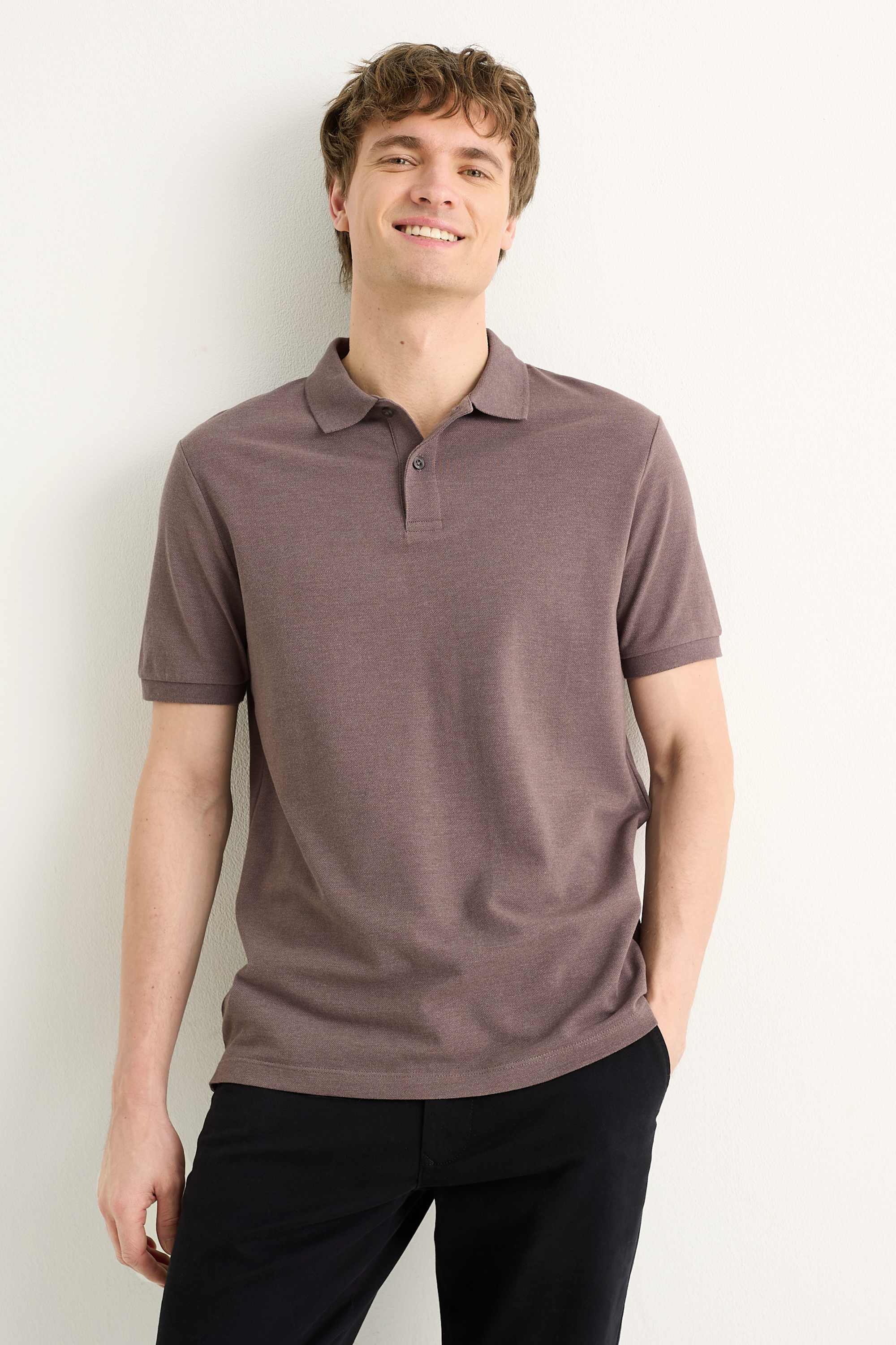 Polo shirt - regular fit brown