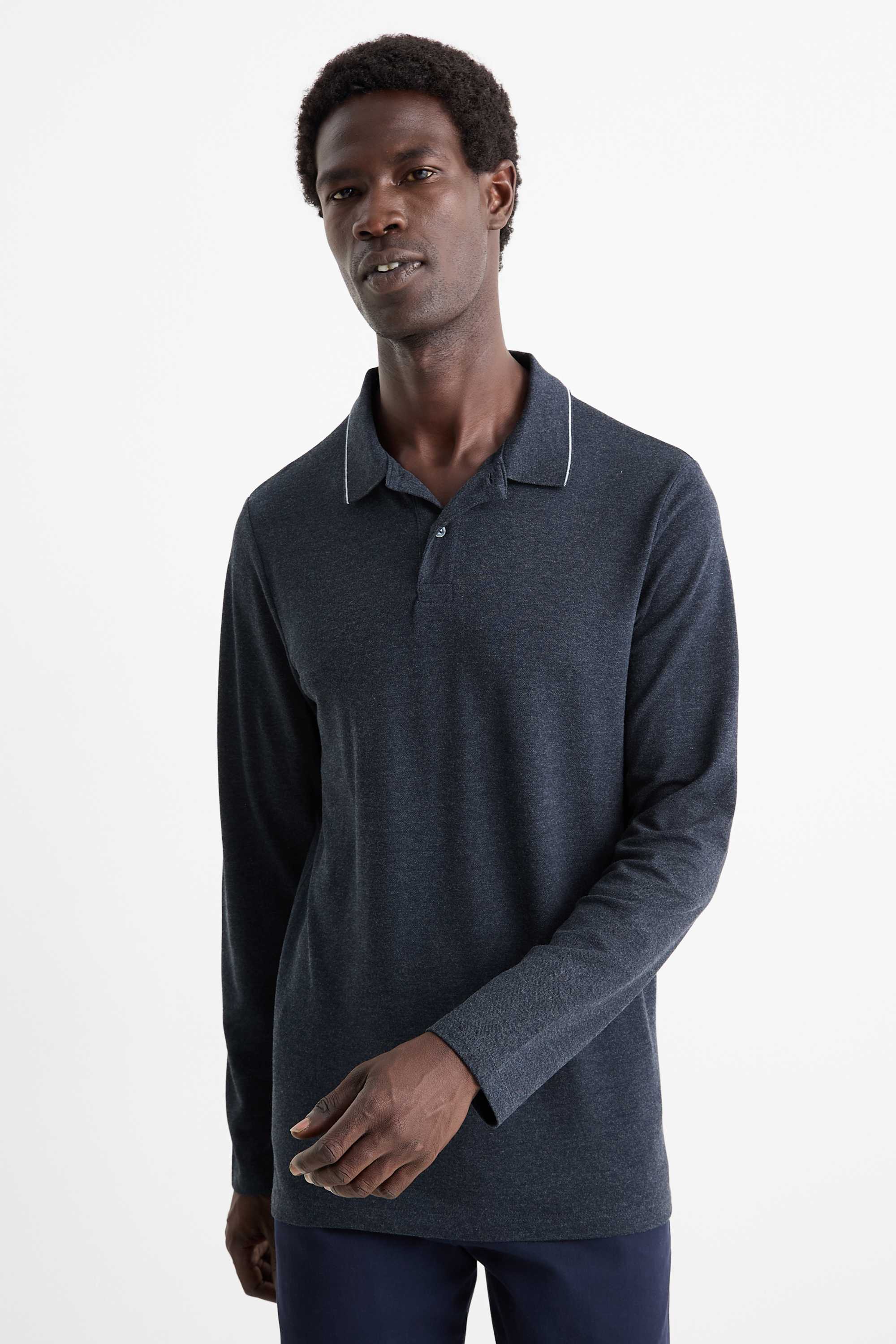 Polo shirt - slim fit dark blue