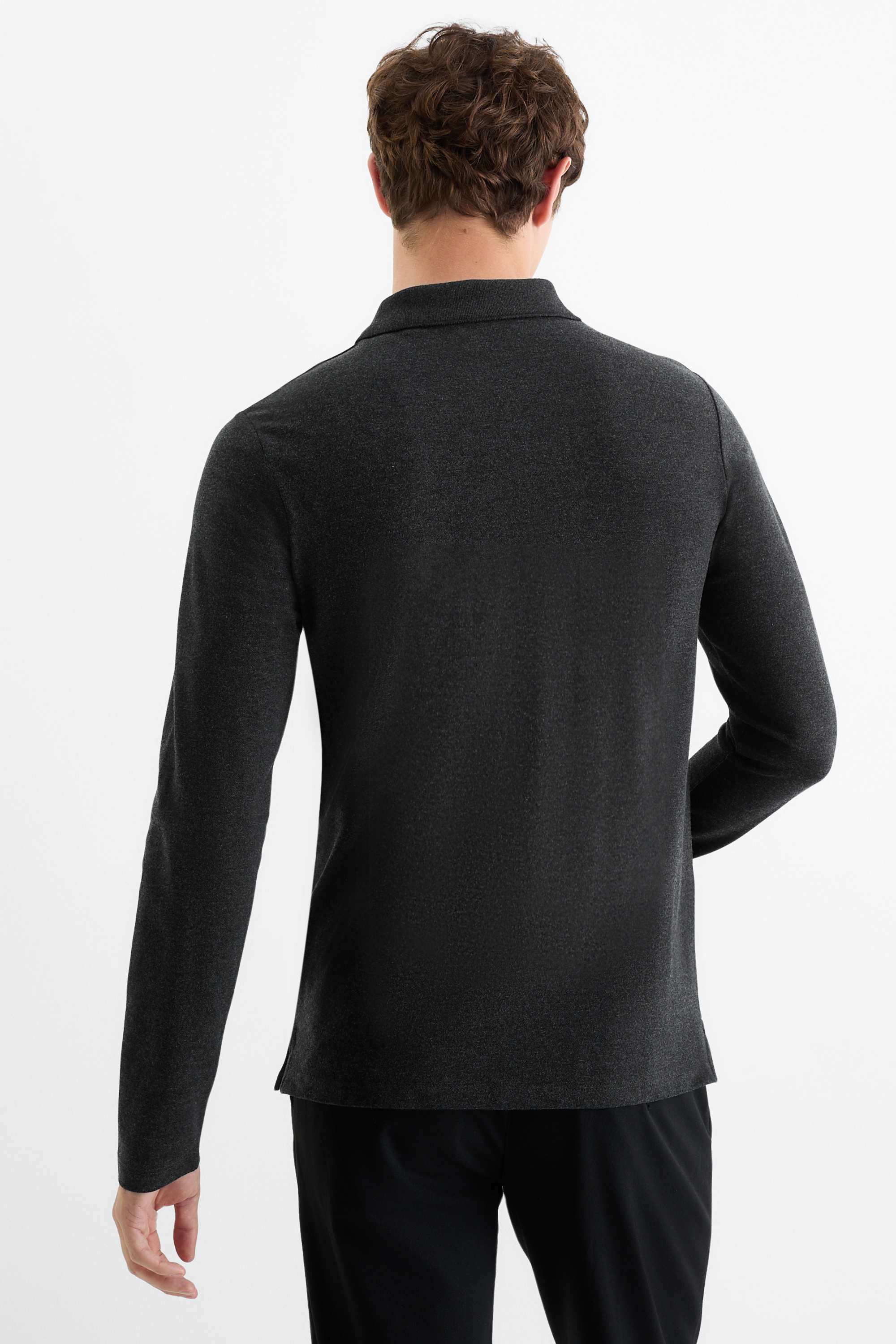 Polo shirt - slim fit dark gray