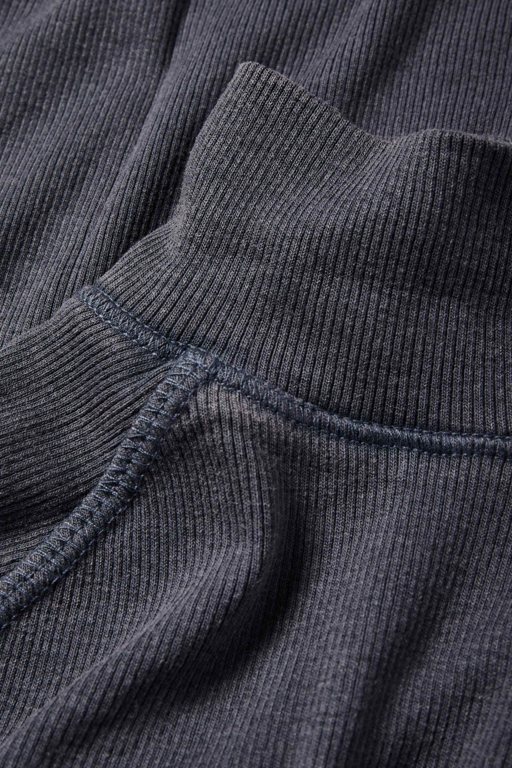 Long sleeve top - slim fit - ribbed dark gray