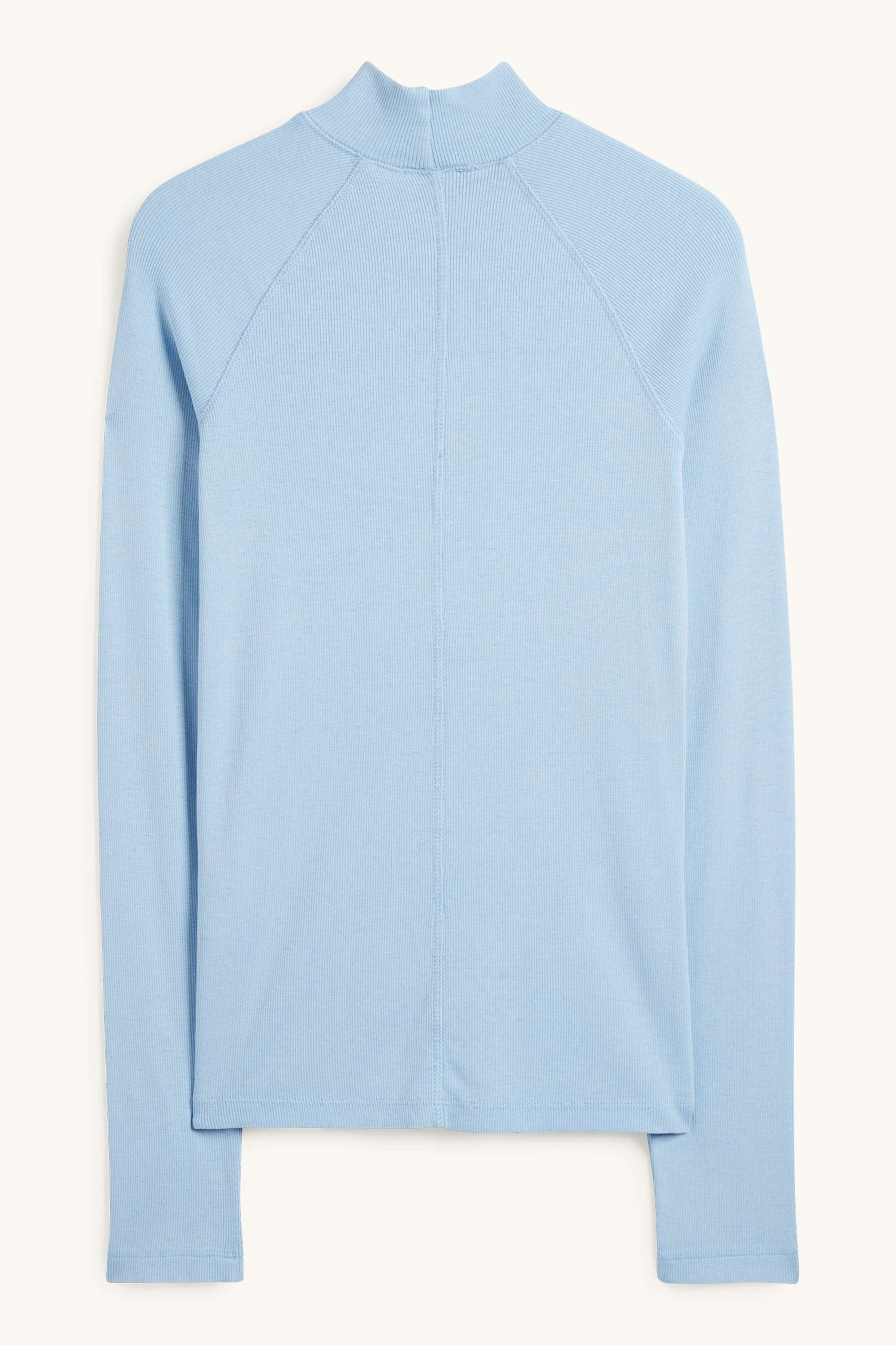 Long sleeve top - slim fit - ribbed light blue