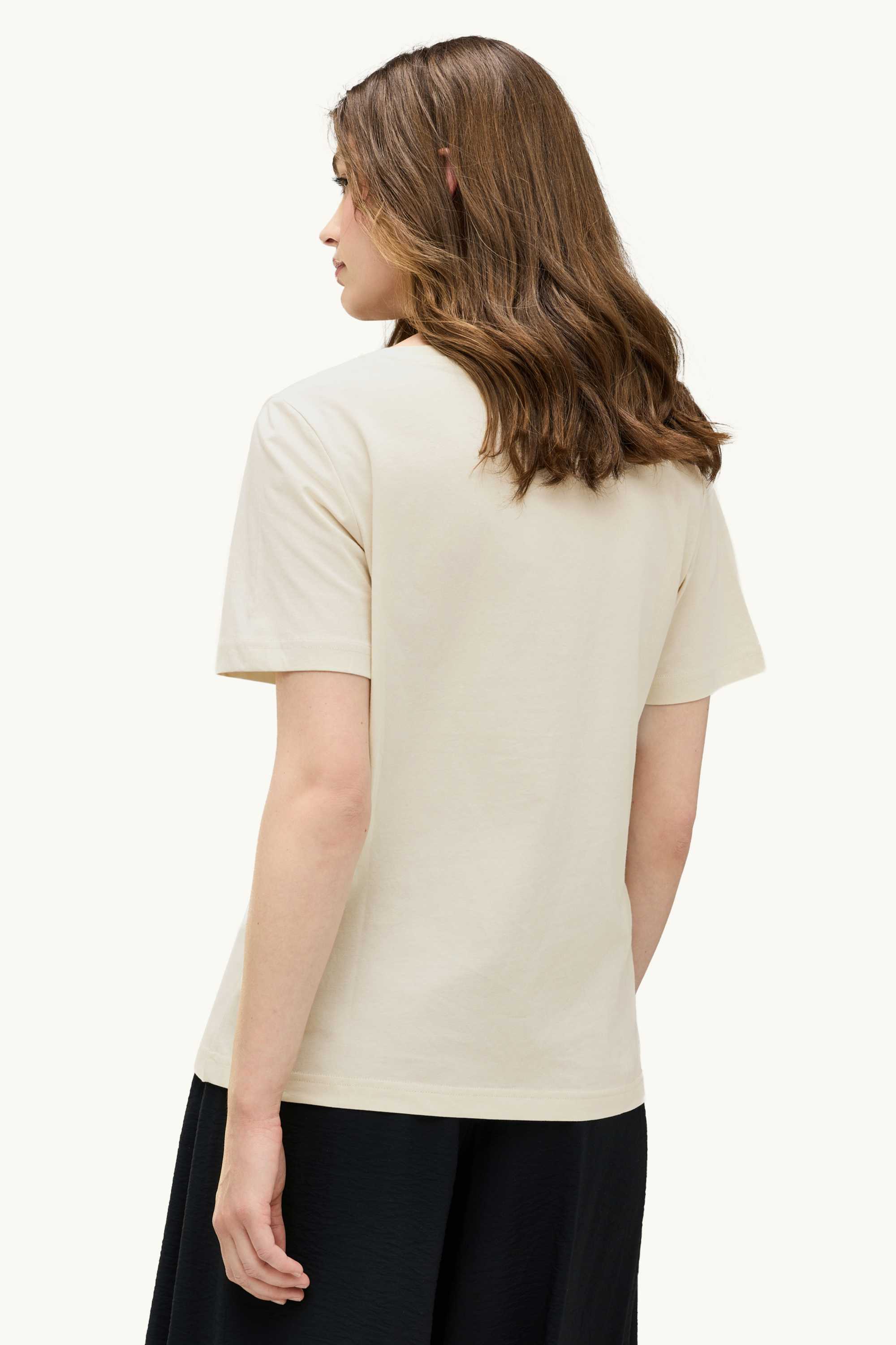 V-neck T-shirt - regular fit creme