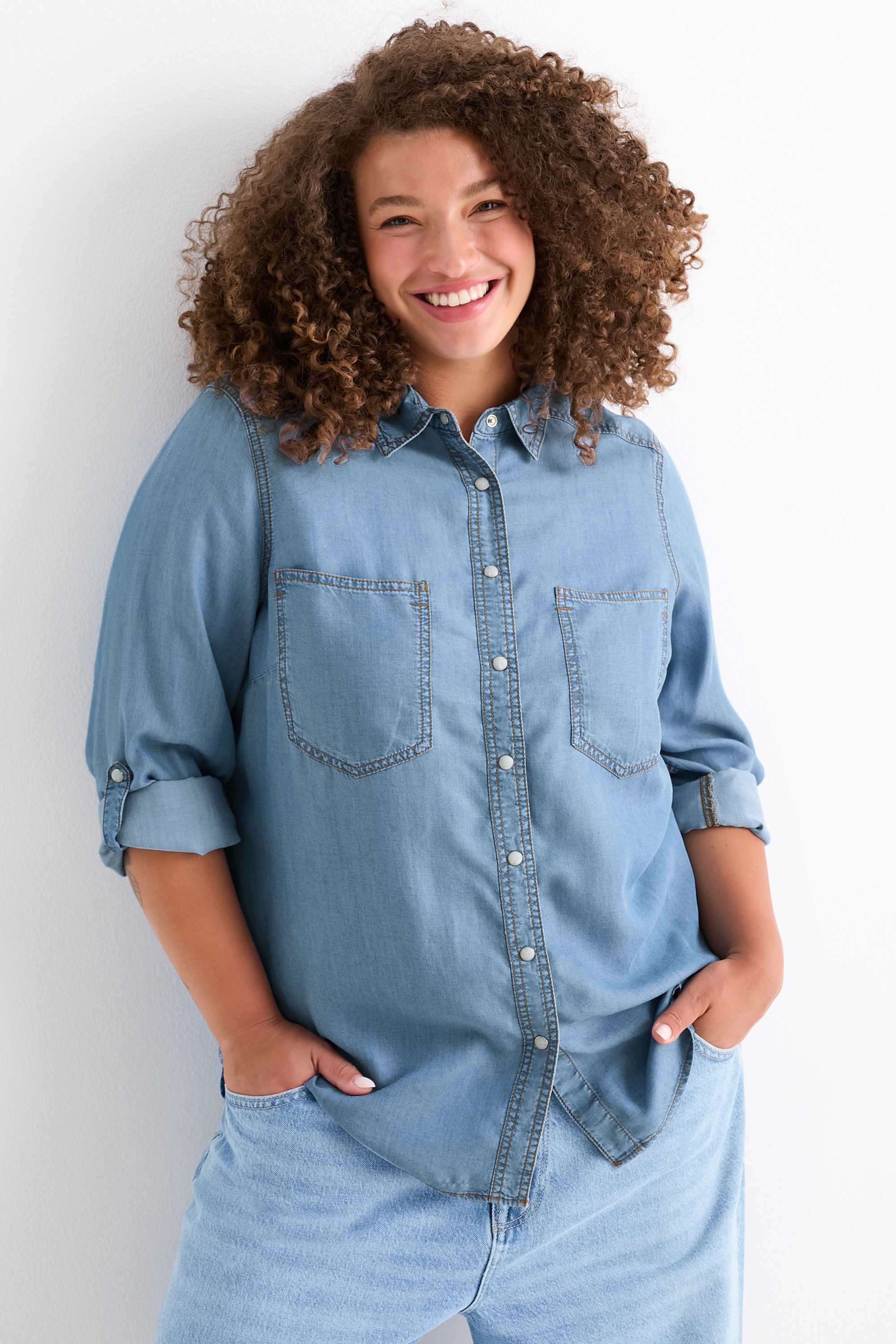 Denim blouse light blue