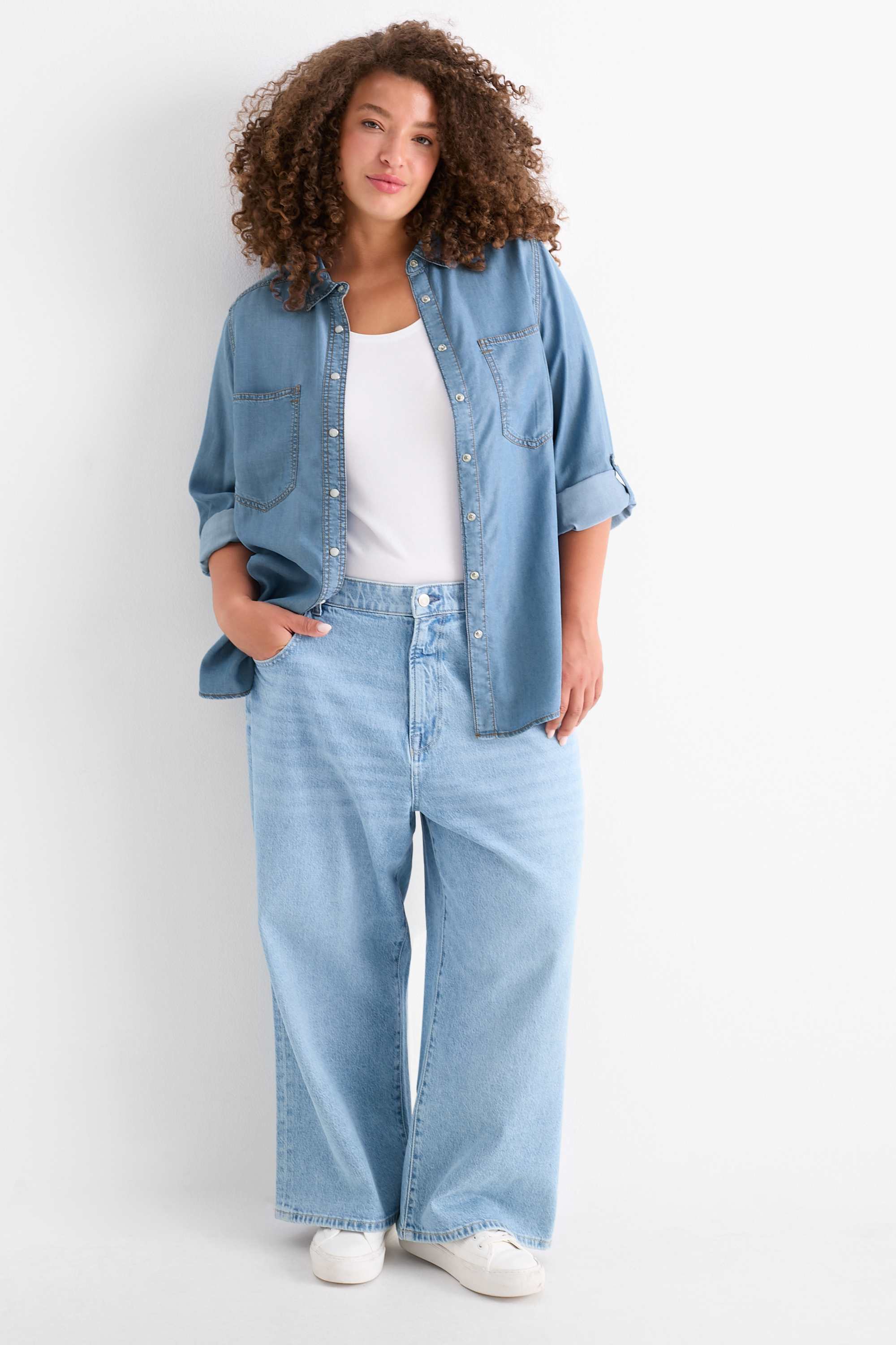 Denim blouse light blue