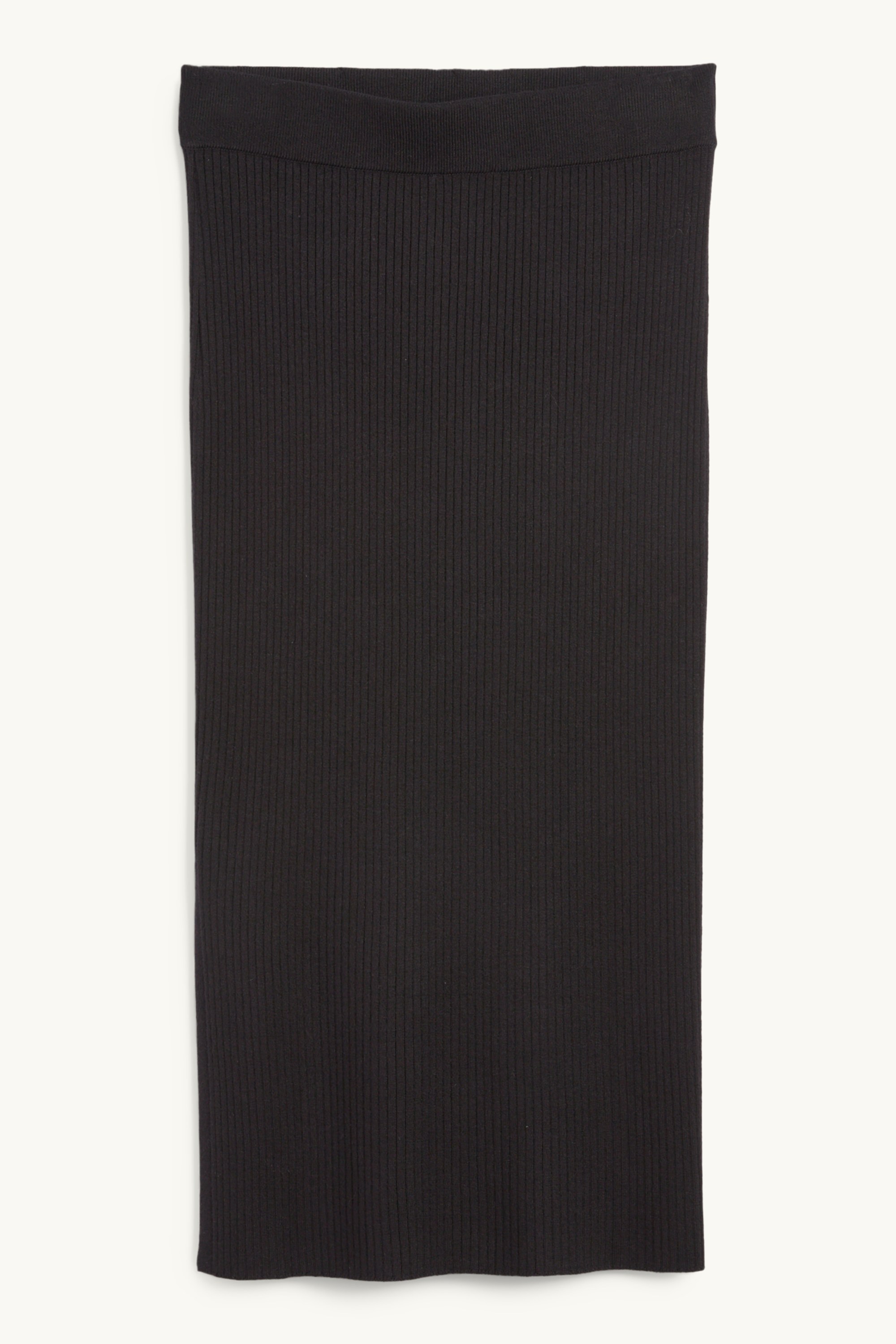 Knitted skirt - ribbed black