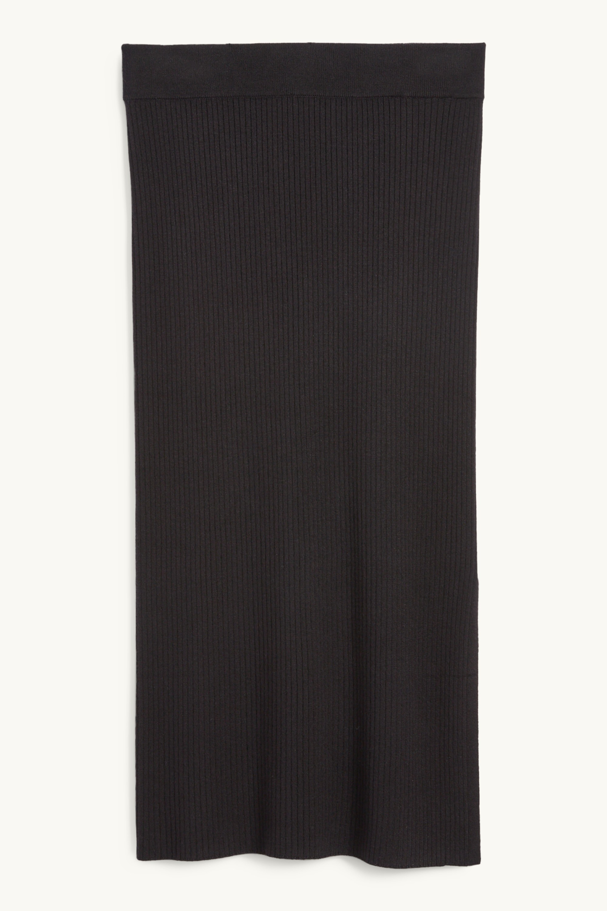 Knitted skirt - ribbed black
