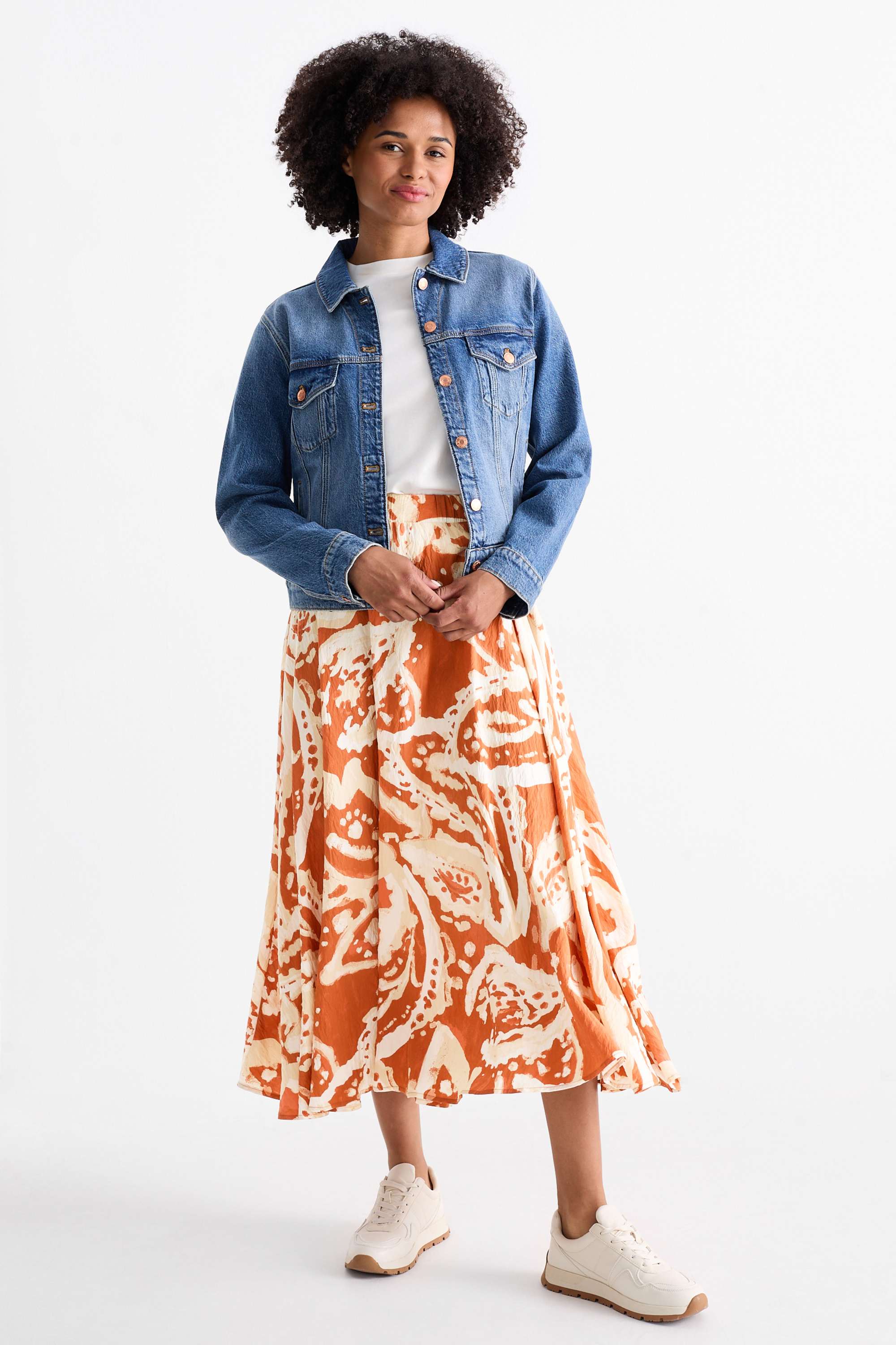 Skirt - patterned dark orange