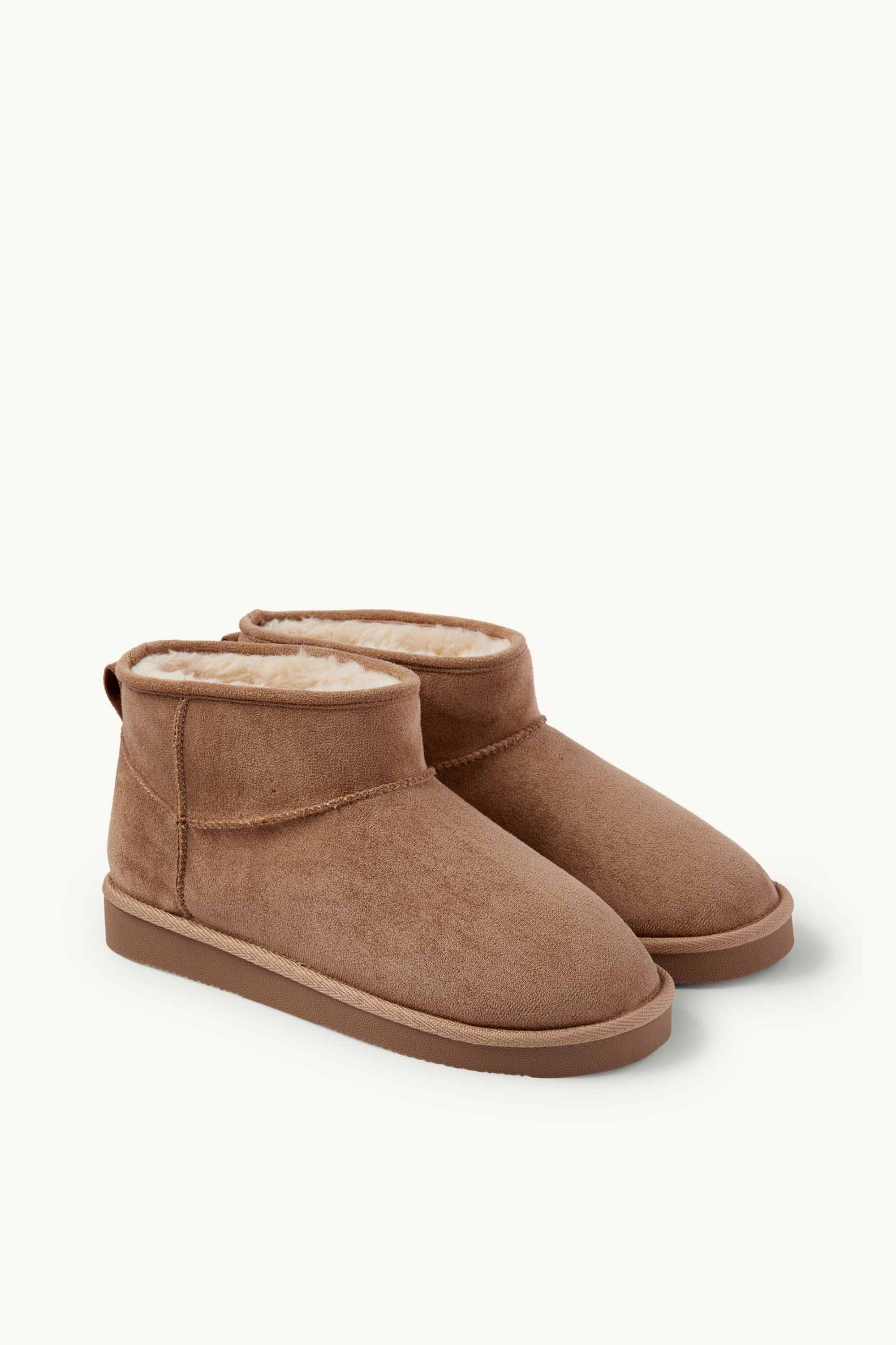 Ankle boots - faux suede light brown