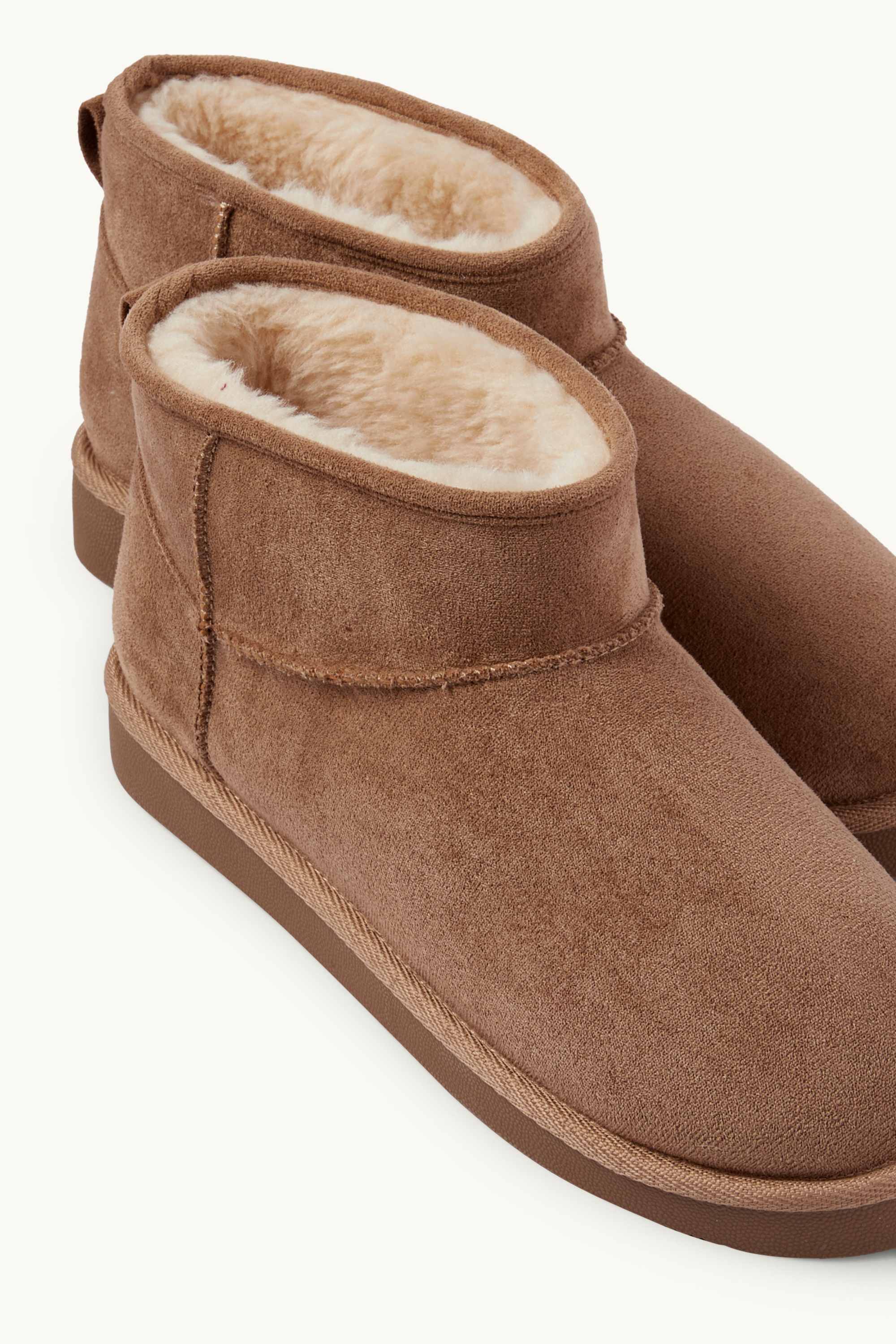 Ankle boots - faux suede light brown