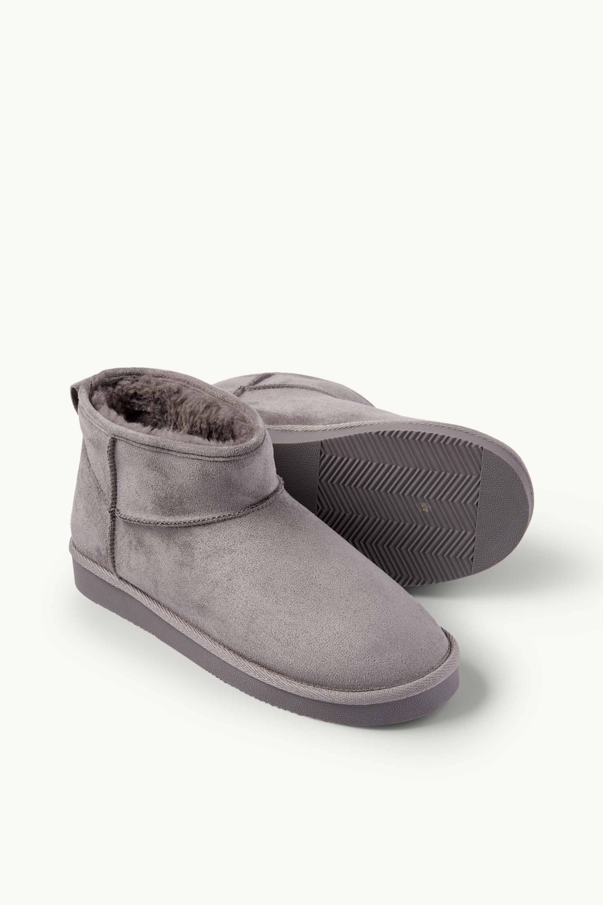 Ankle boots - faux suede gray