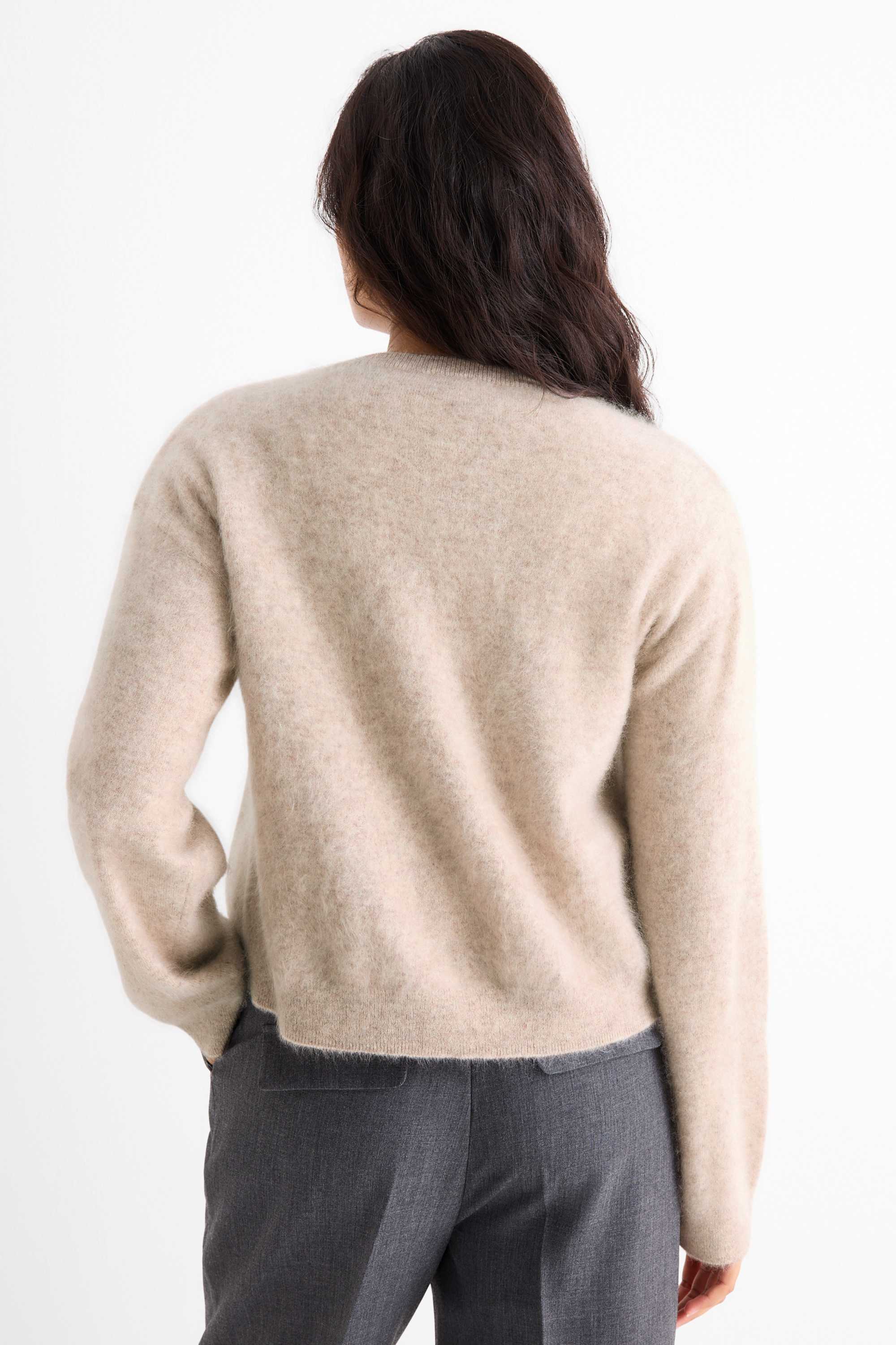 Cashmere cardigan light beige