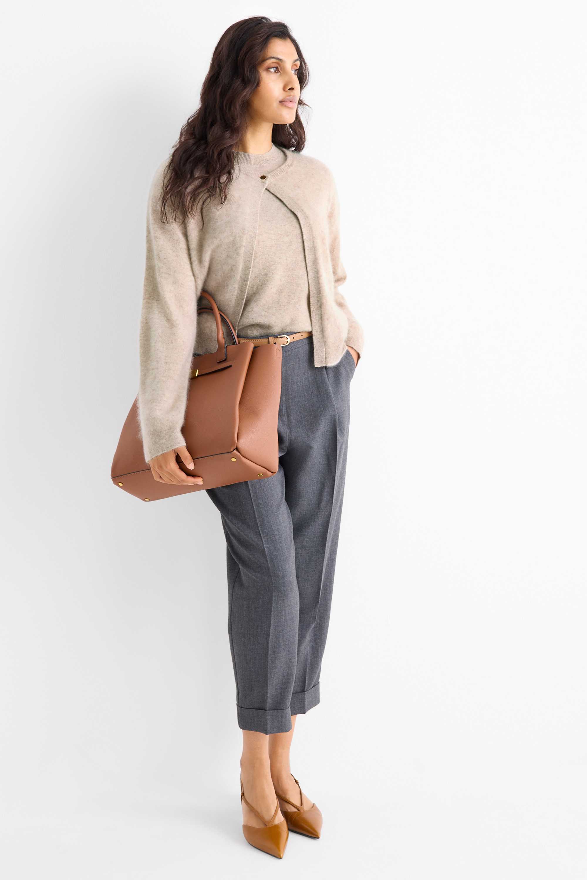Cashmere cardigan light beige