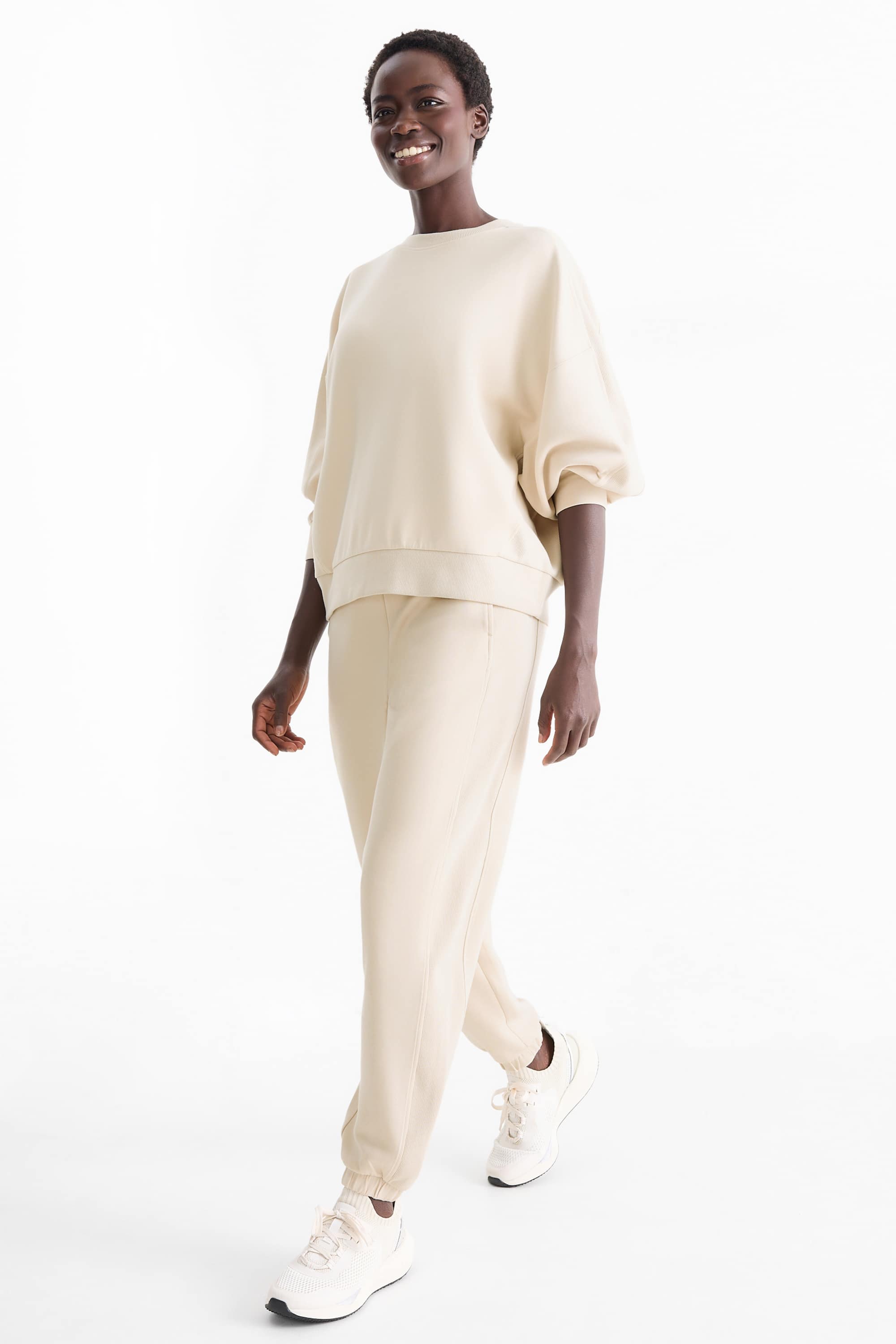 Tracksuit bottoms light beige