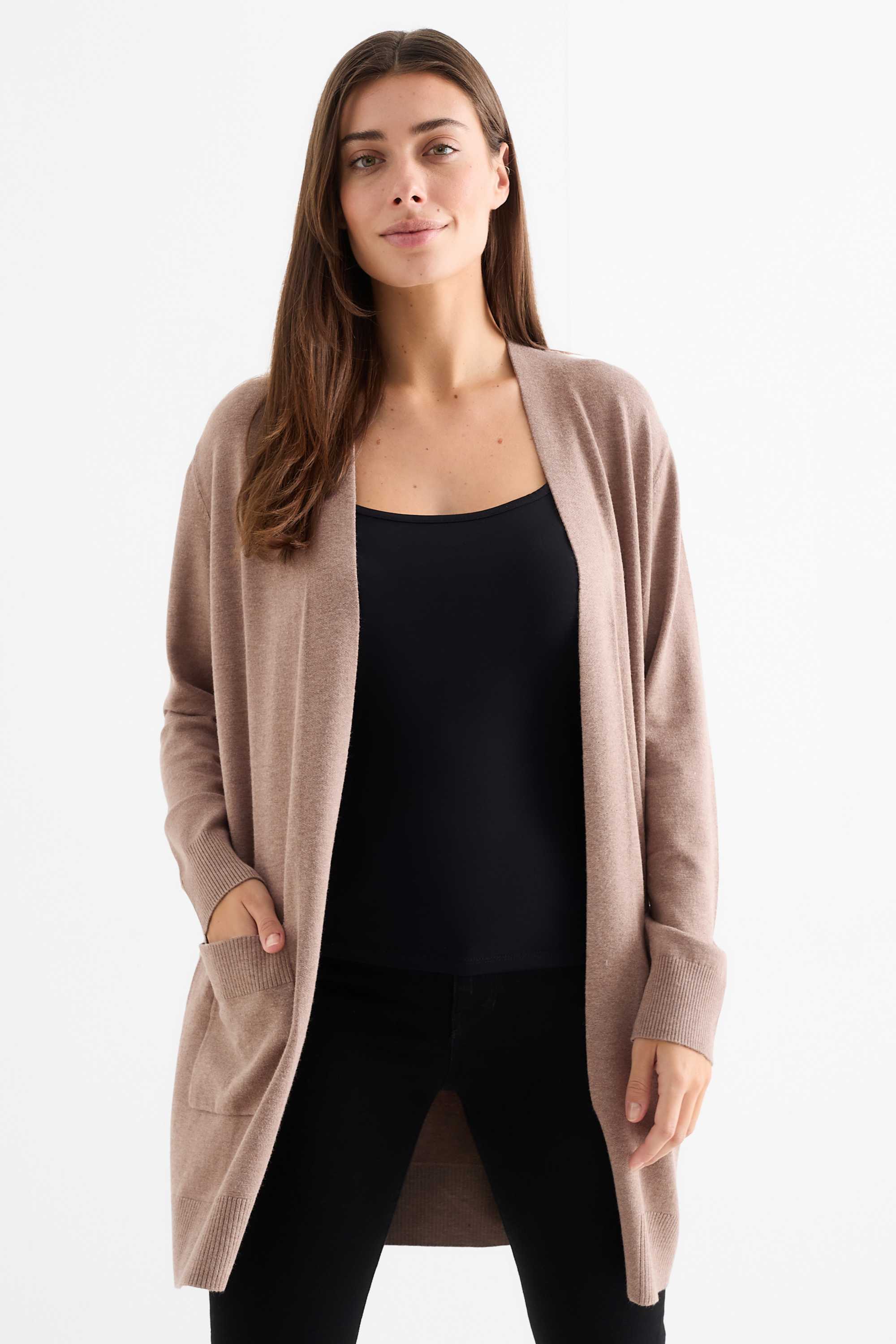 Long cardigan light brown