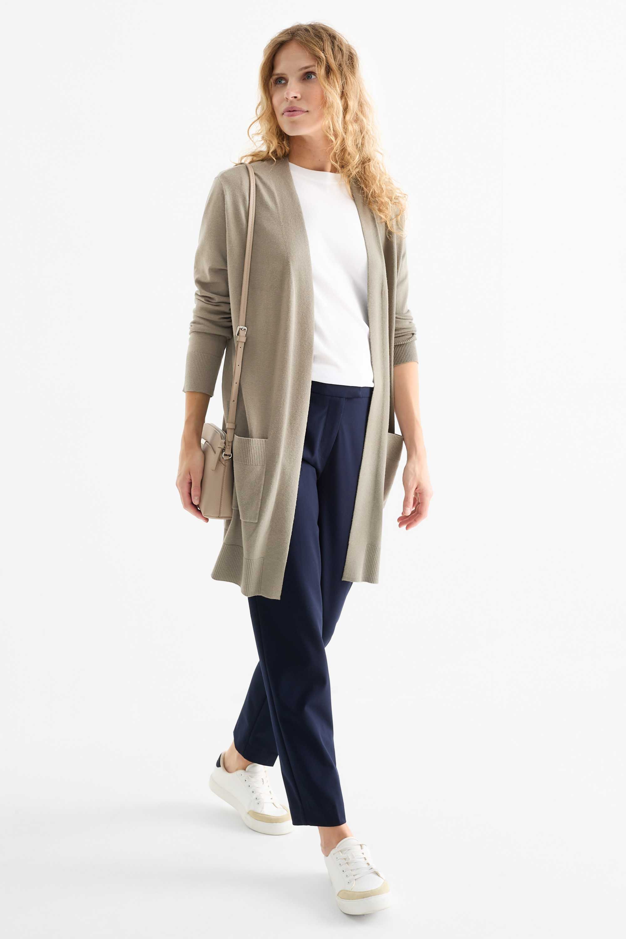 Long cardigan khaki