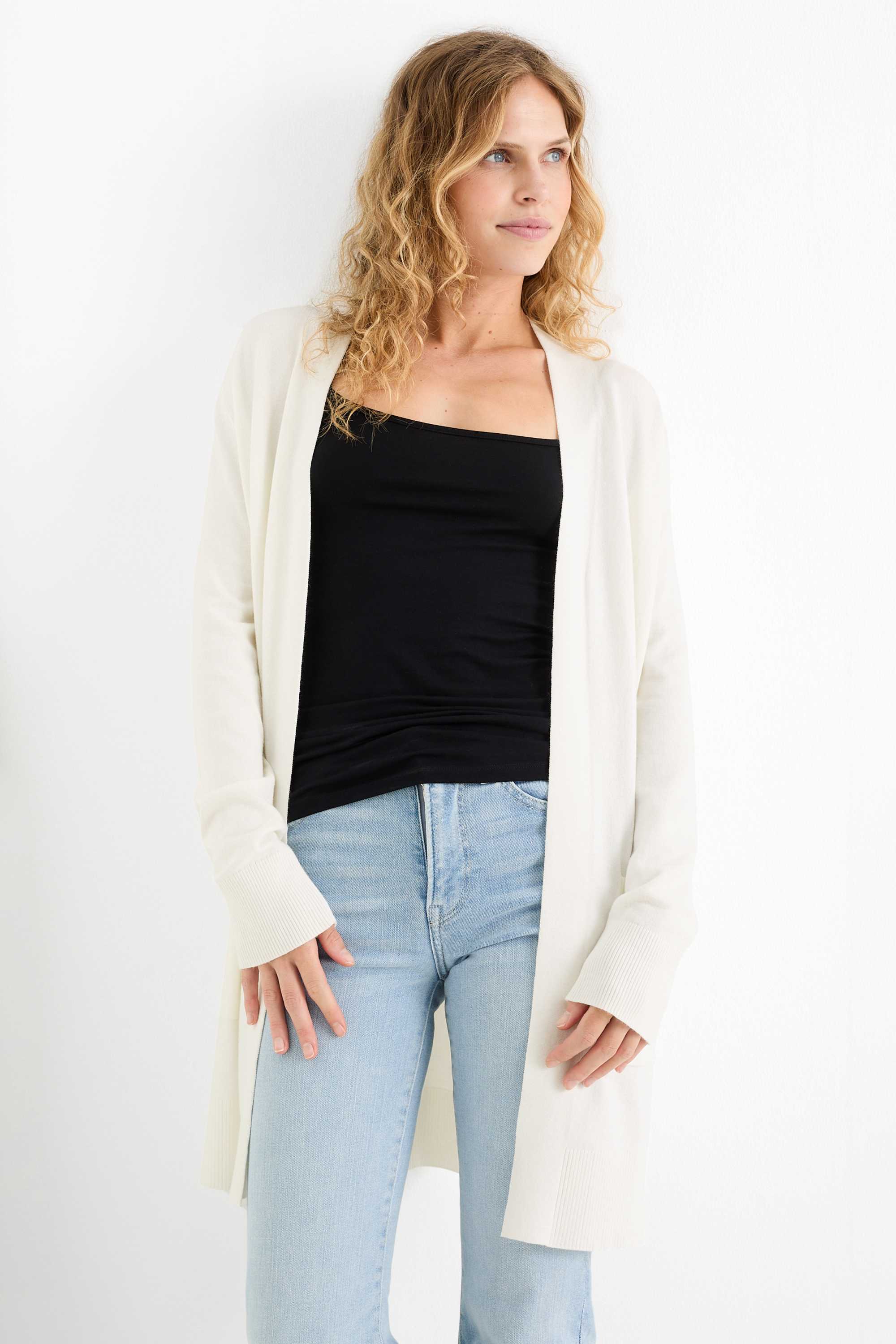 Long cardigan white