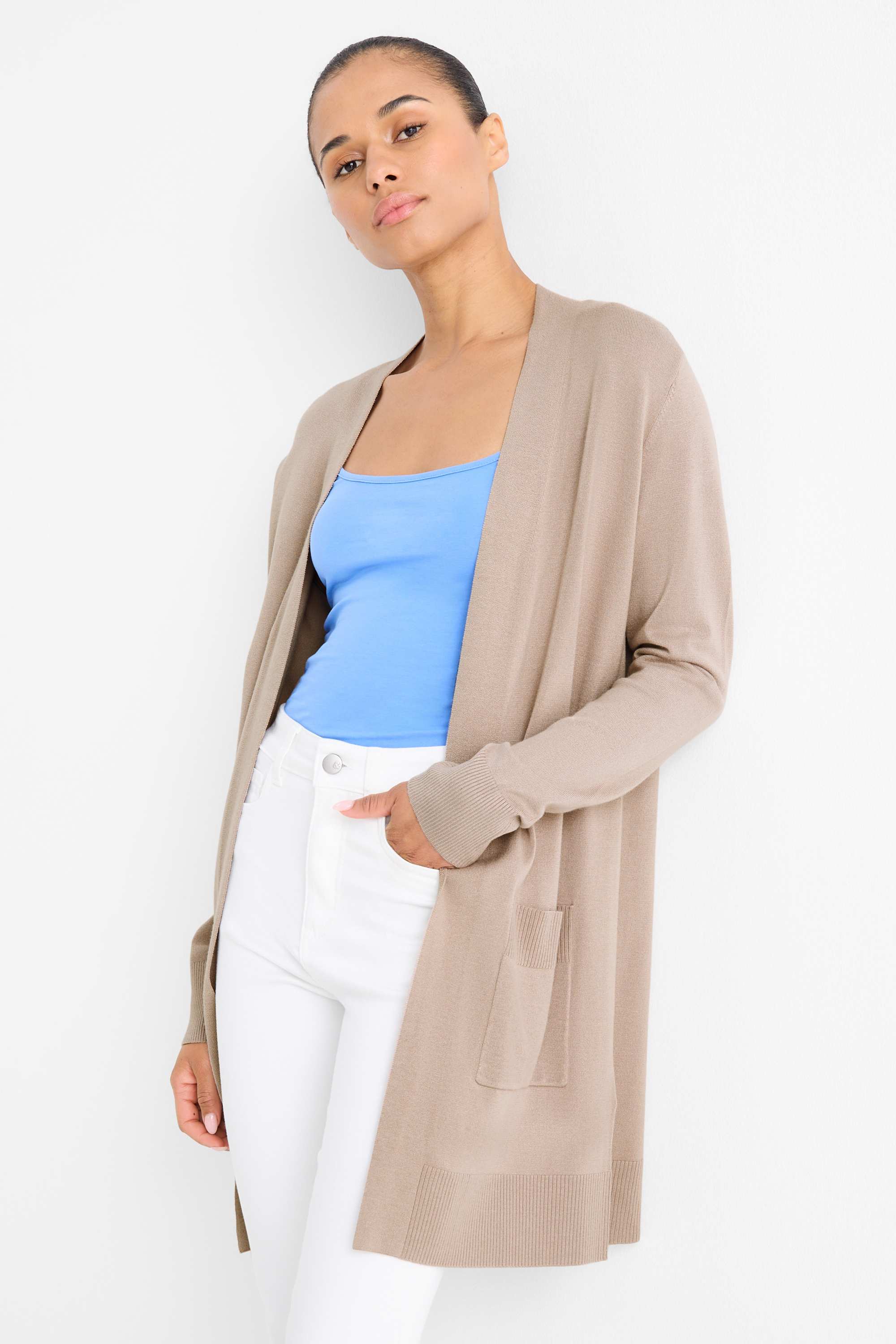 Long cardigan beige