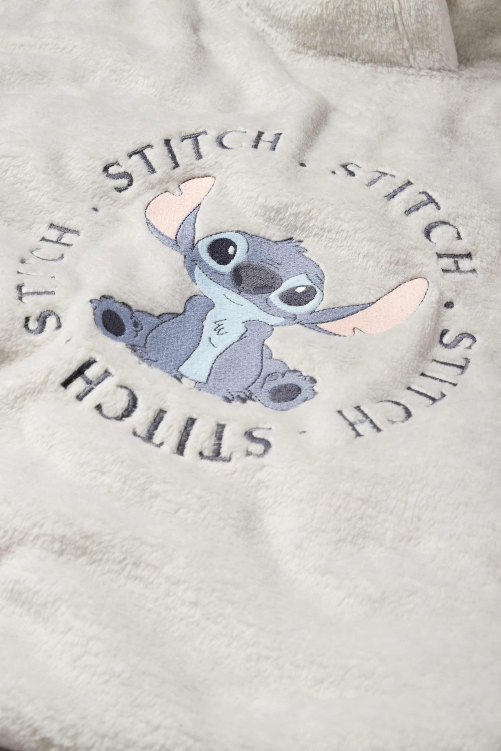 Fleece nightdress with hood - Lilo & Stitch light gray