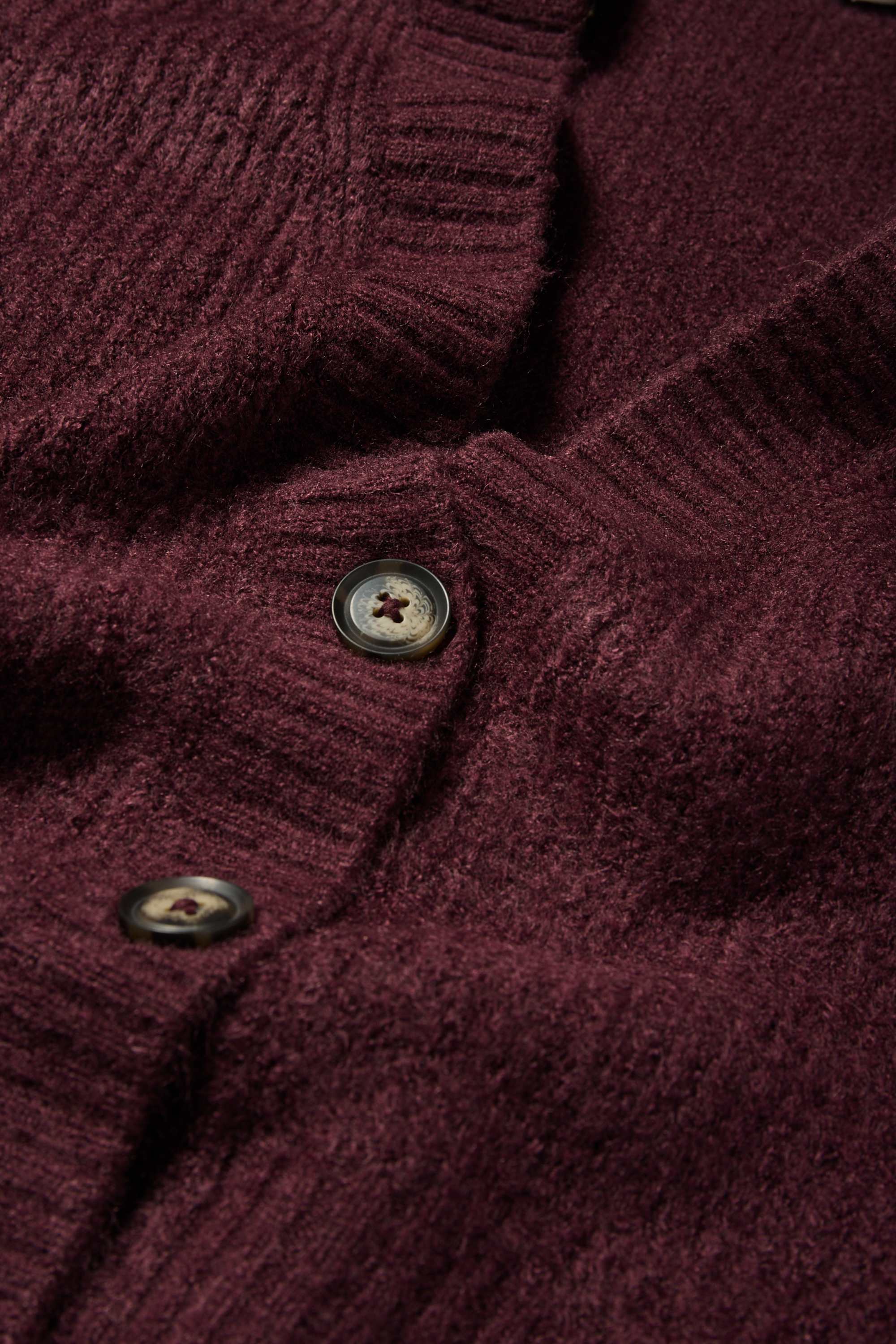 Cardigan - ribbed bordeaux