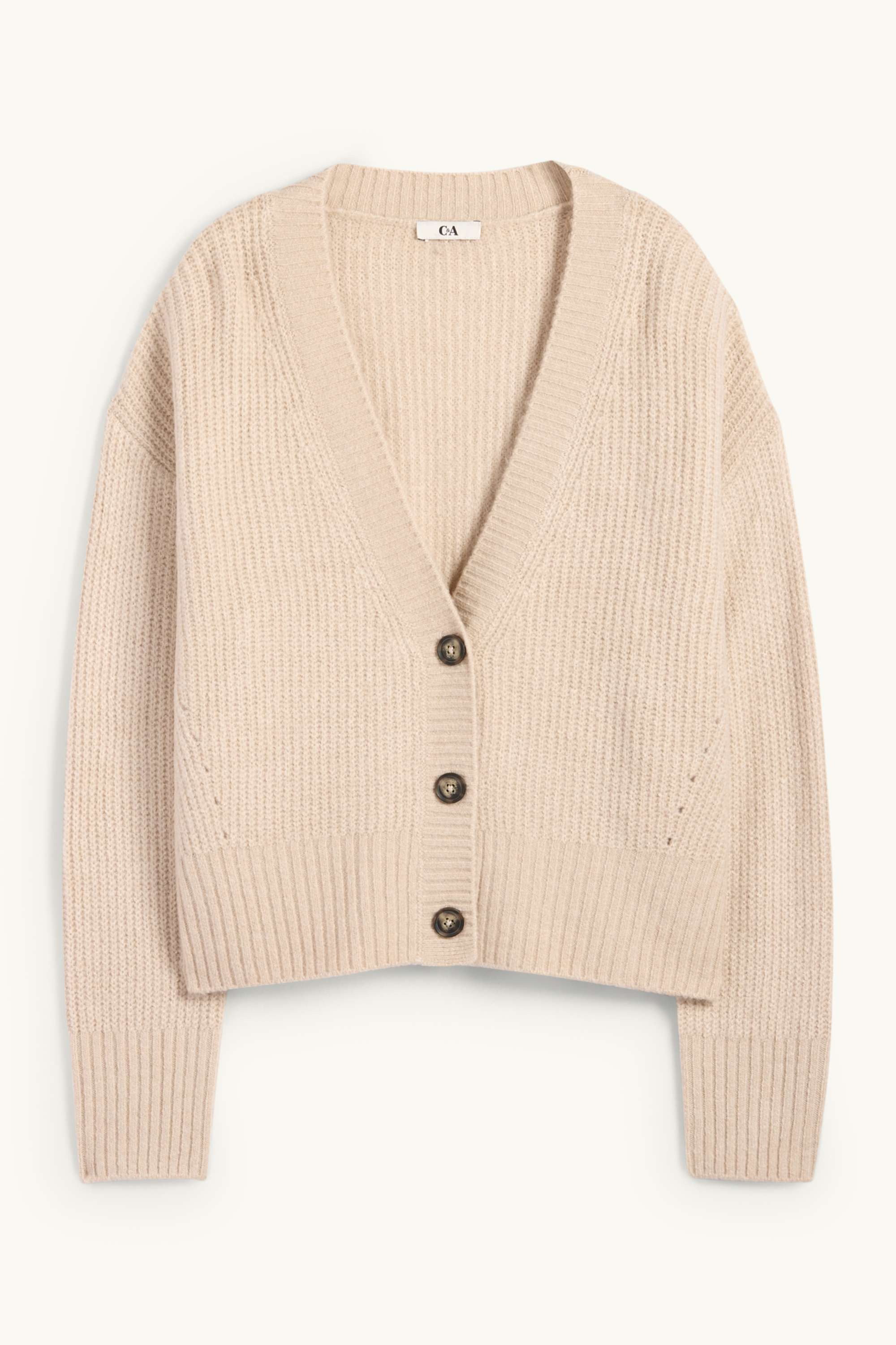 Cardigan - ribbed beige