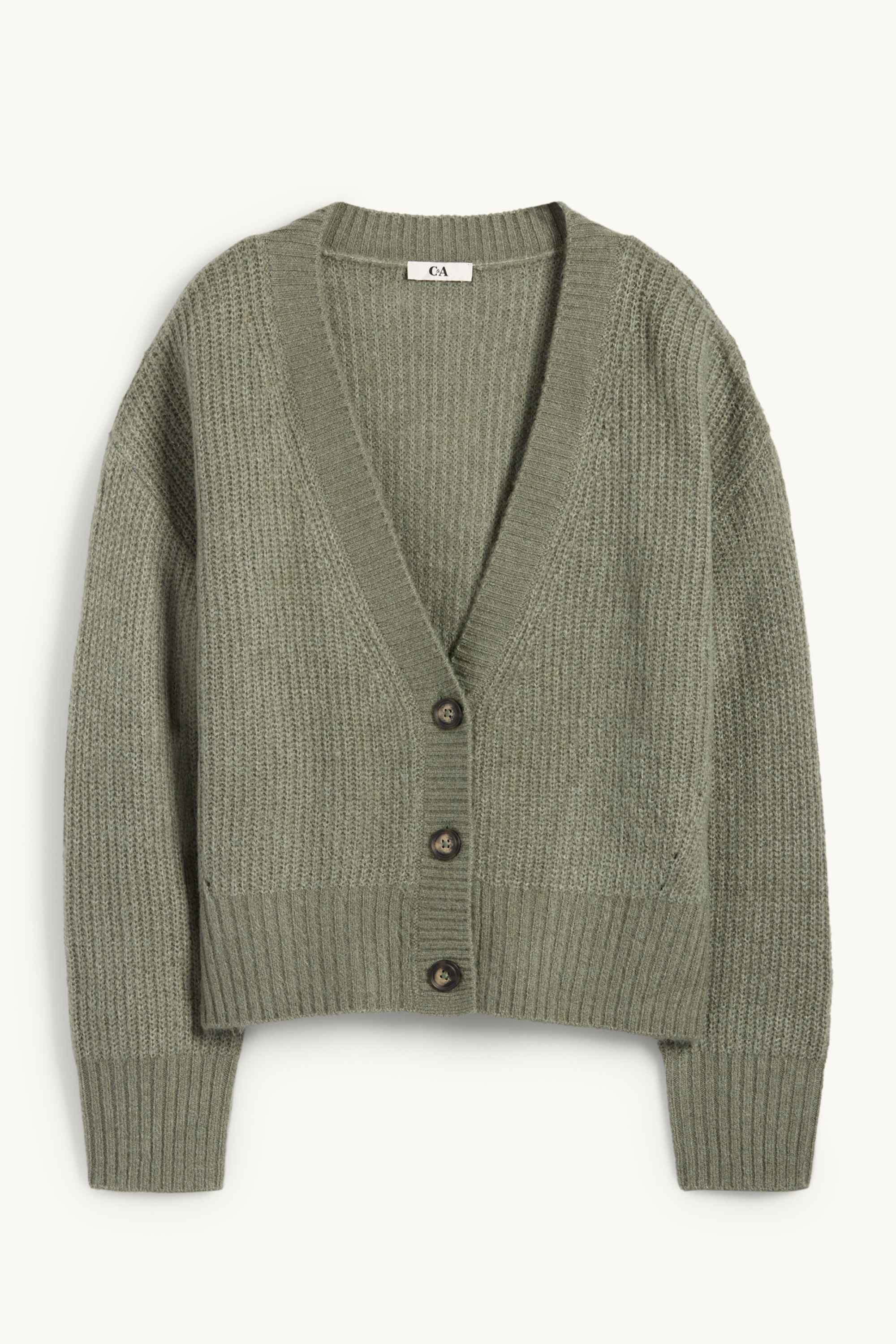 Cardigan - ribbed green