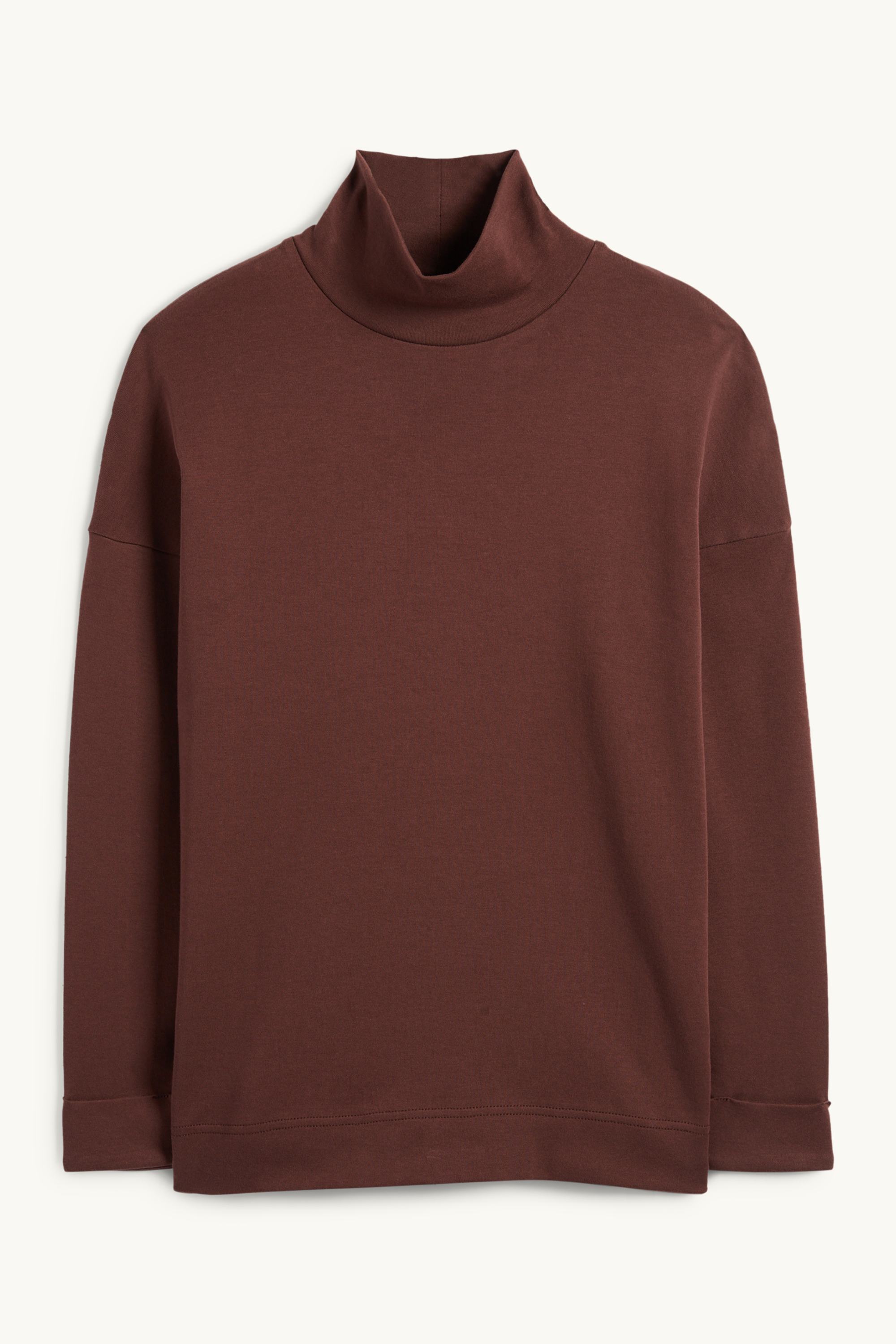 Turtleneck top dark brown