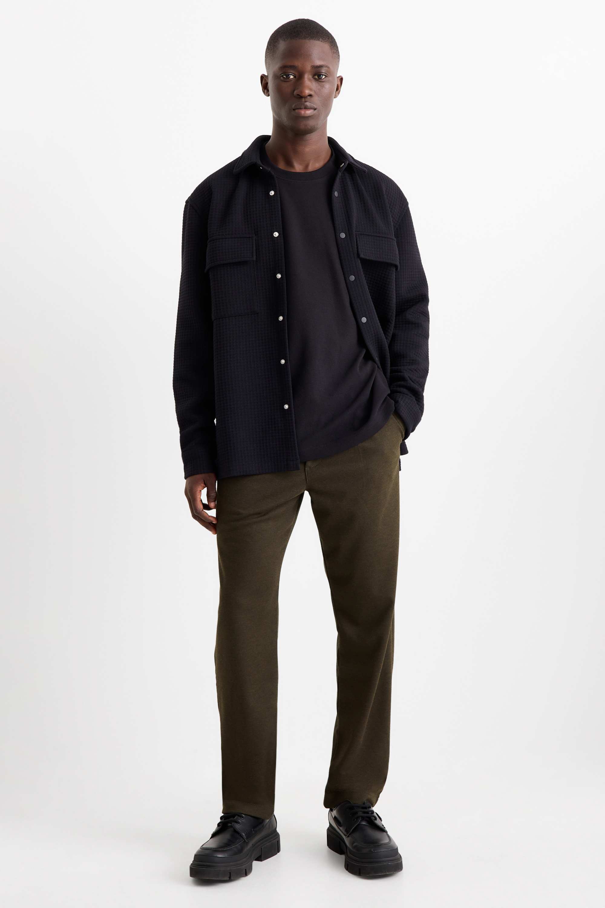 Chinos - tapered fit dark green