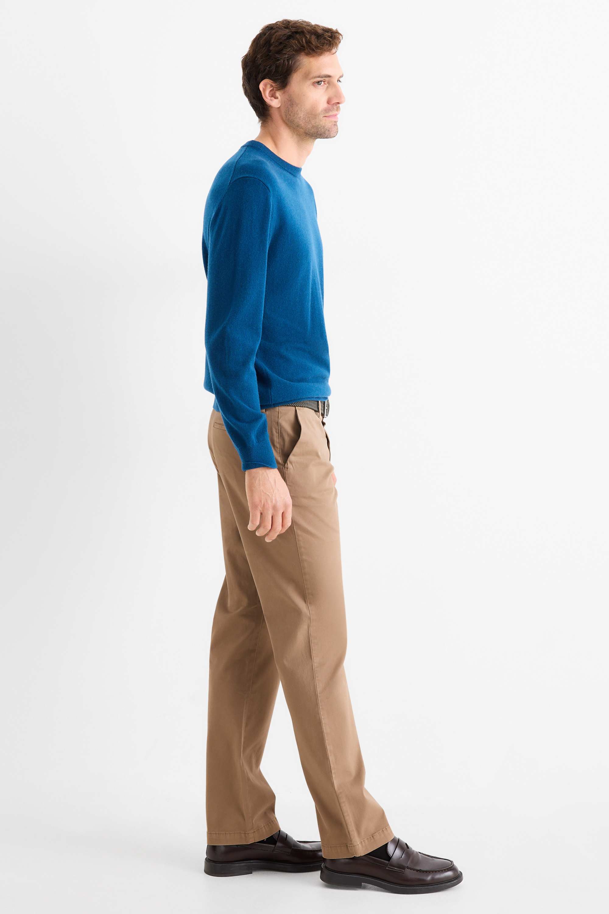 Chinos with belt - regular fit beige