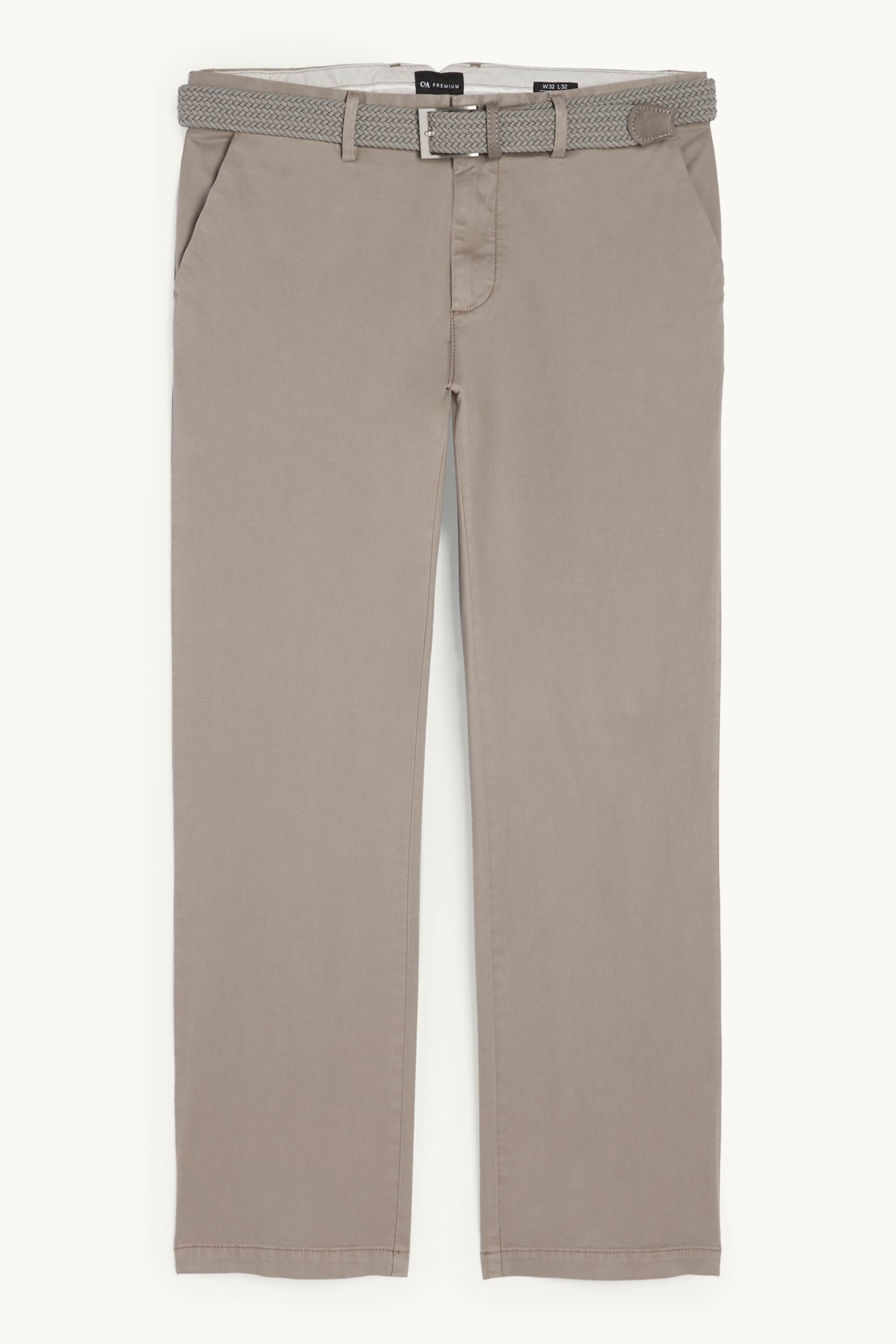 Chinos with belt - regular fit gray