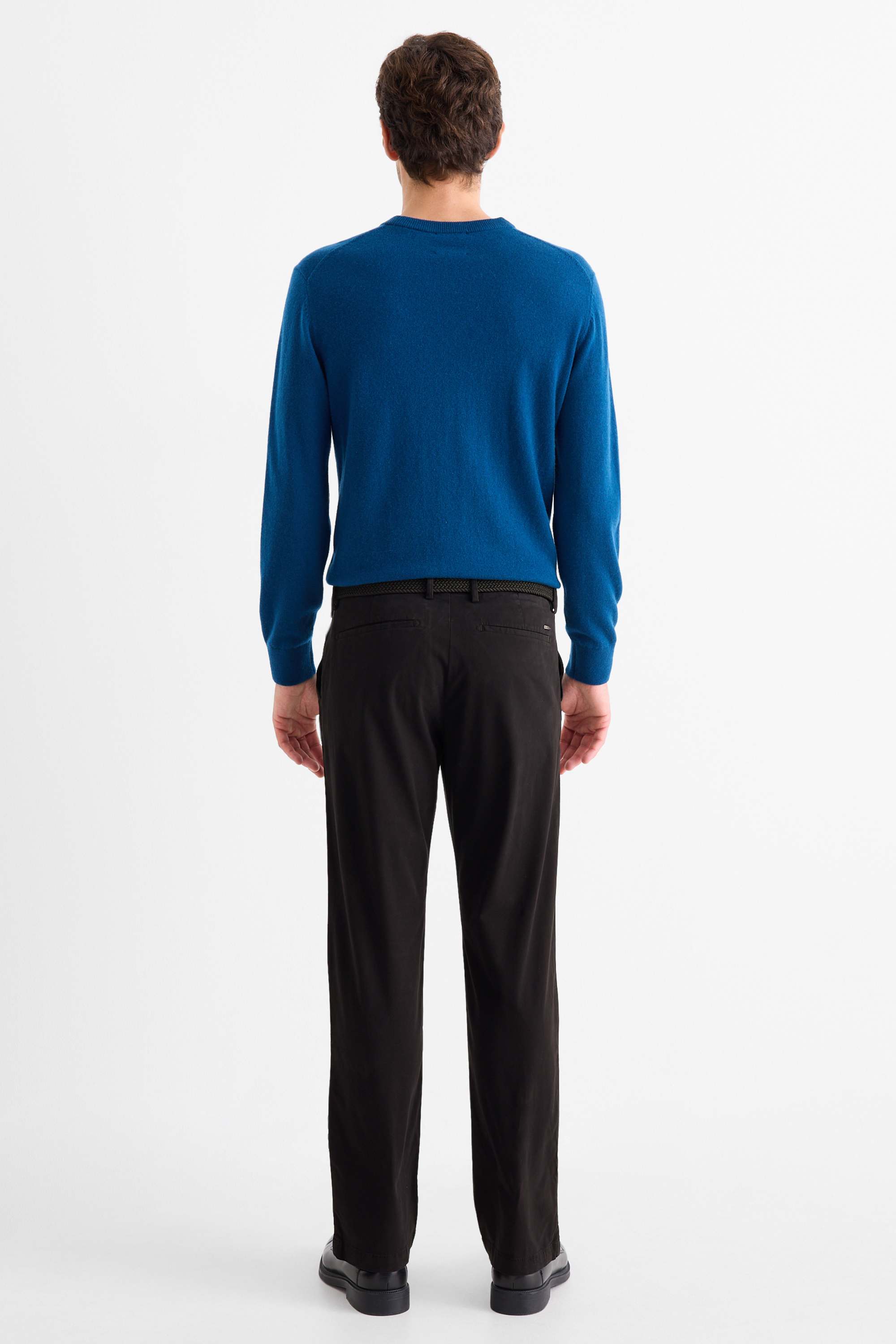 Chinos with belt - regular fit black