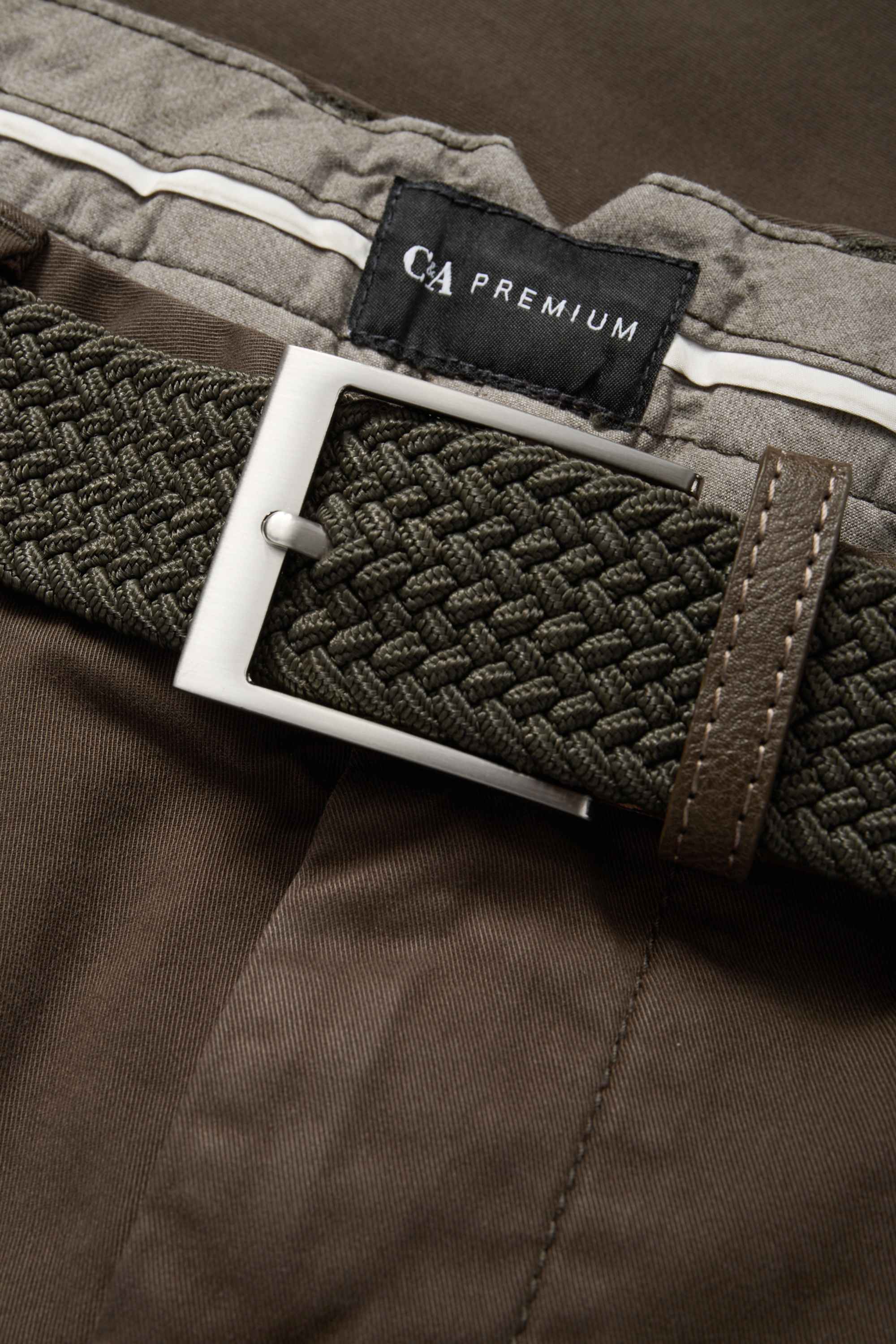 Chinos with belt - regular fit brown
