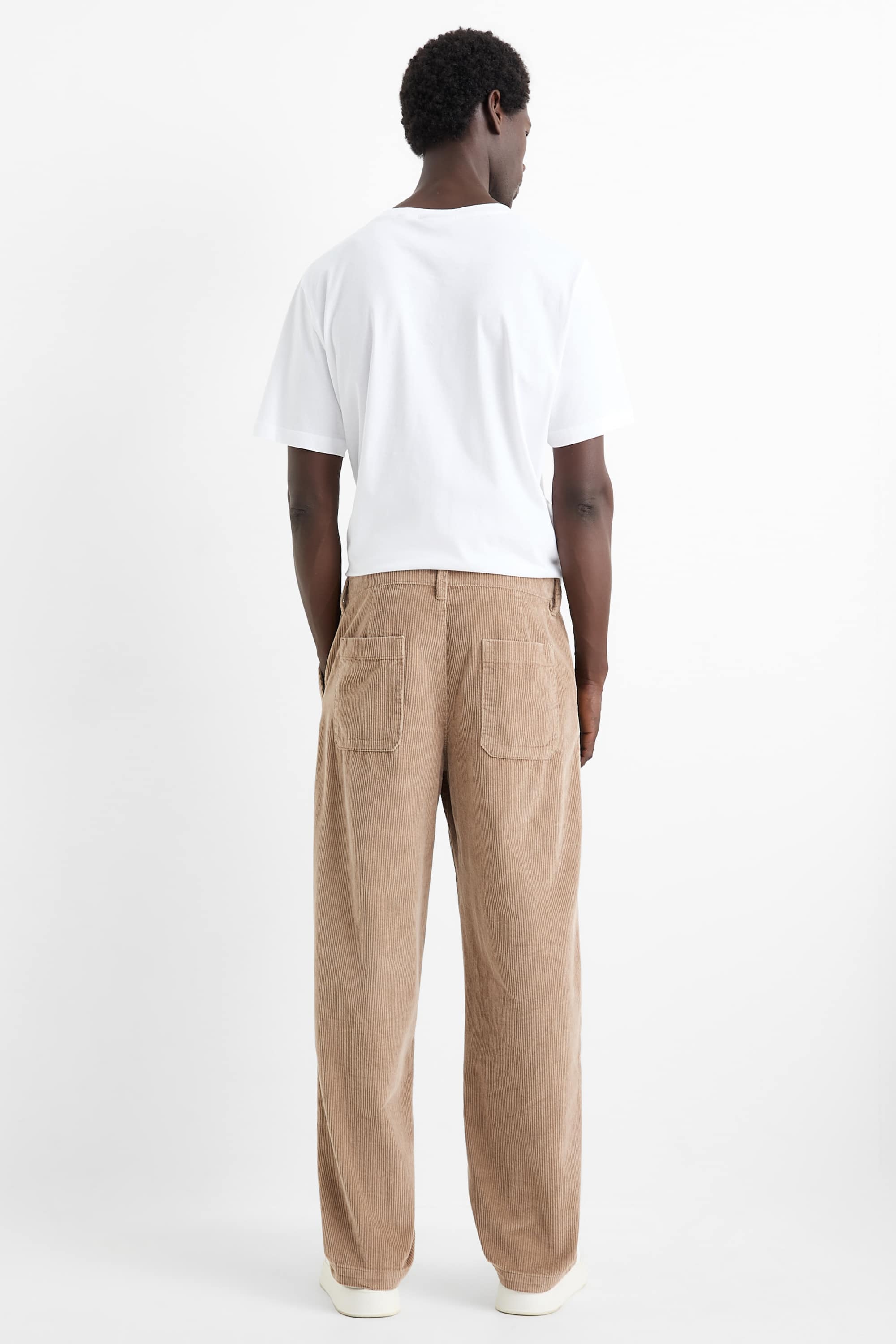 Corduroy chinos - slim fit taupe