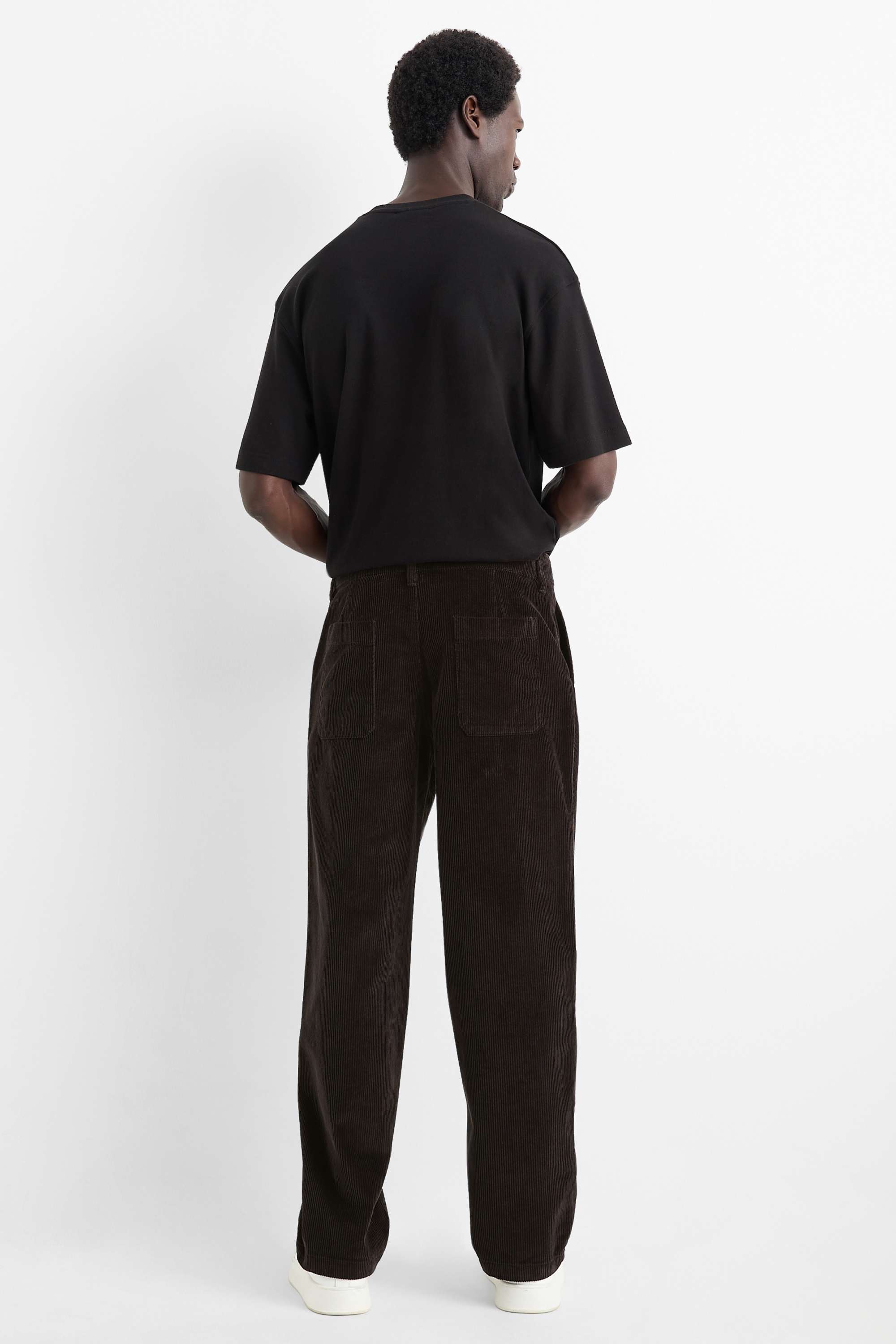 Corduroy chinos - slim fit black