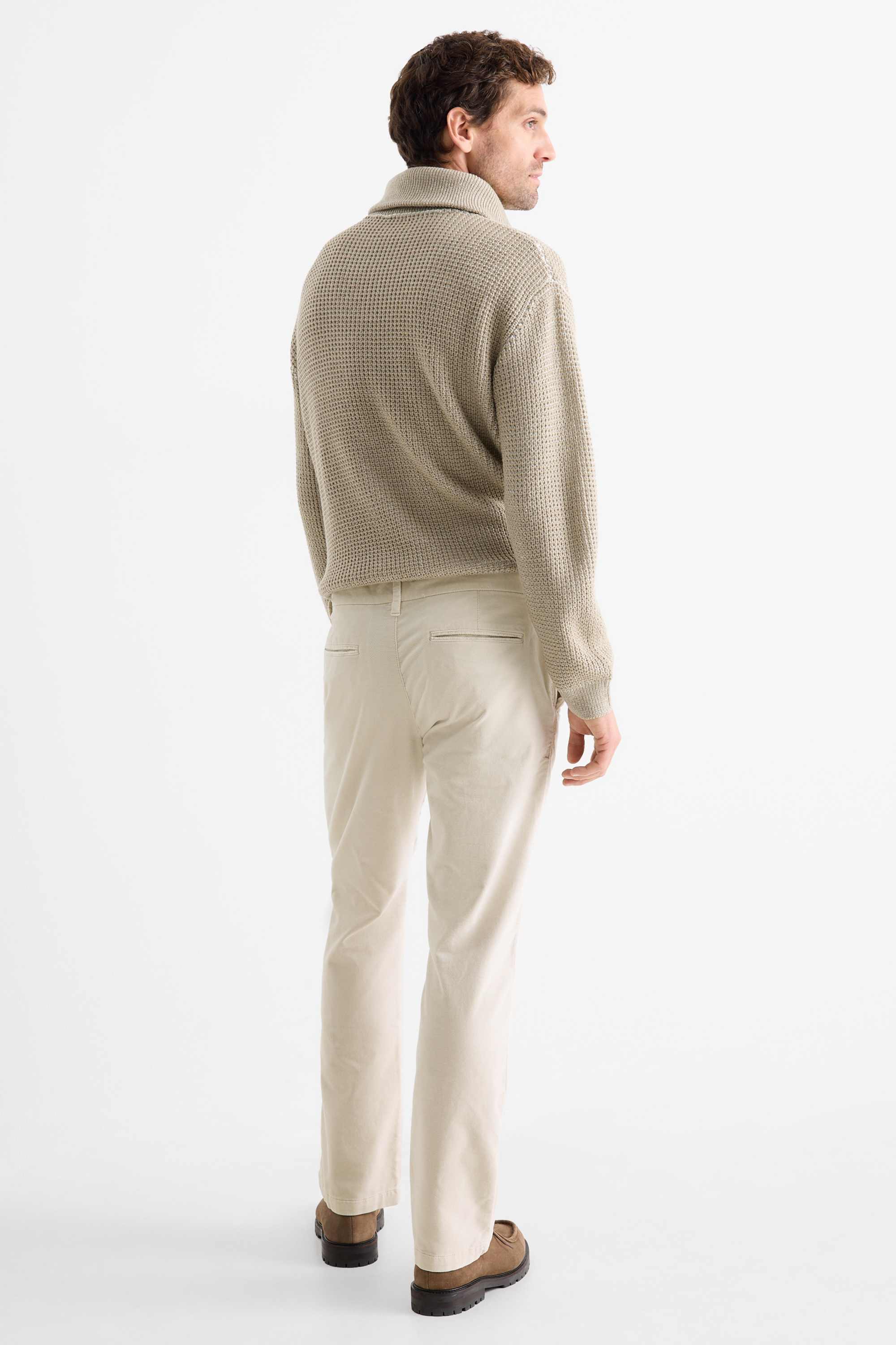 Chinos - regular fit - textured light beige