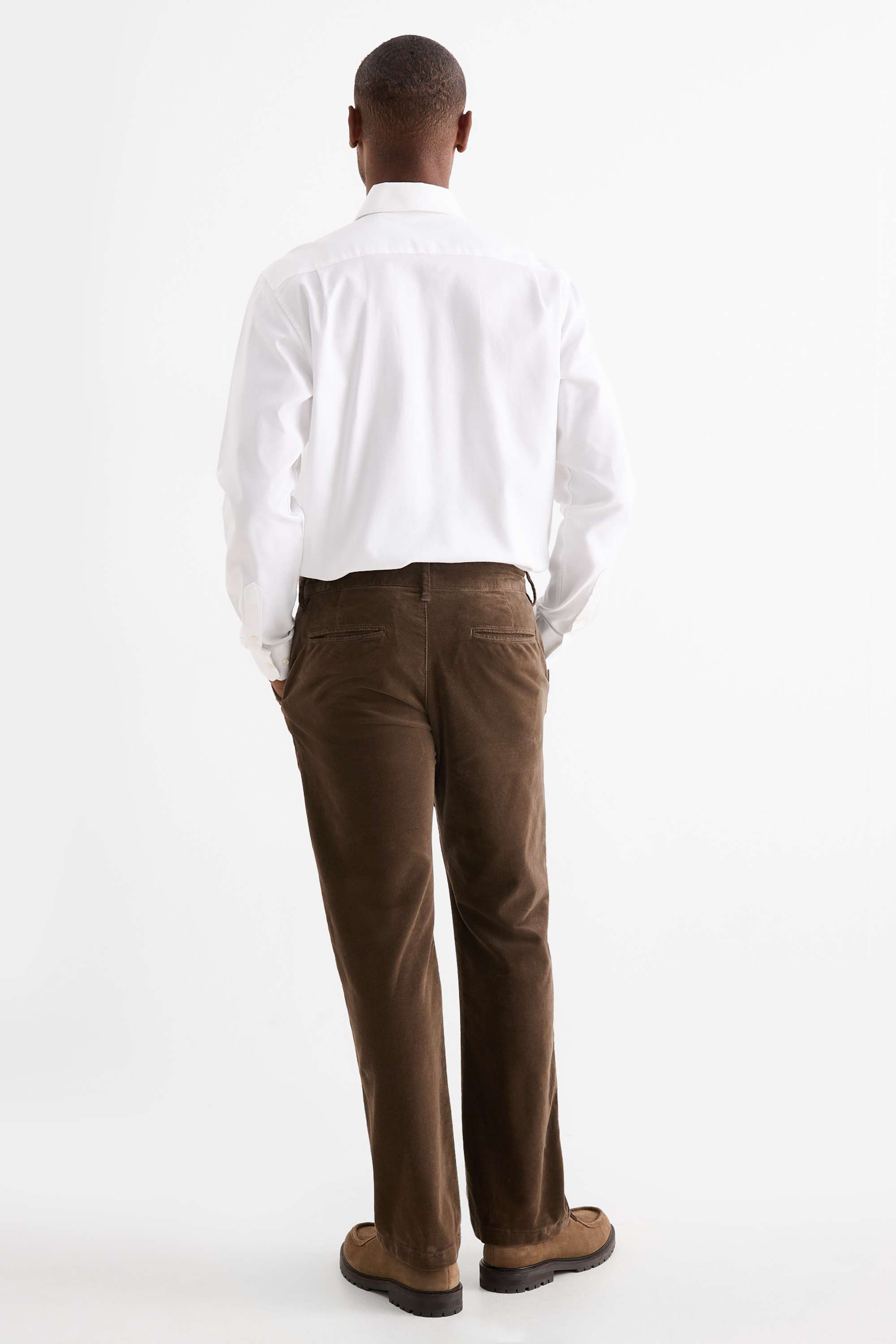 Chinos - regular fit - textured dark brown