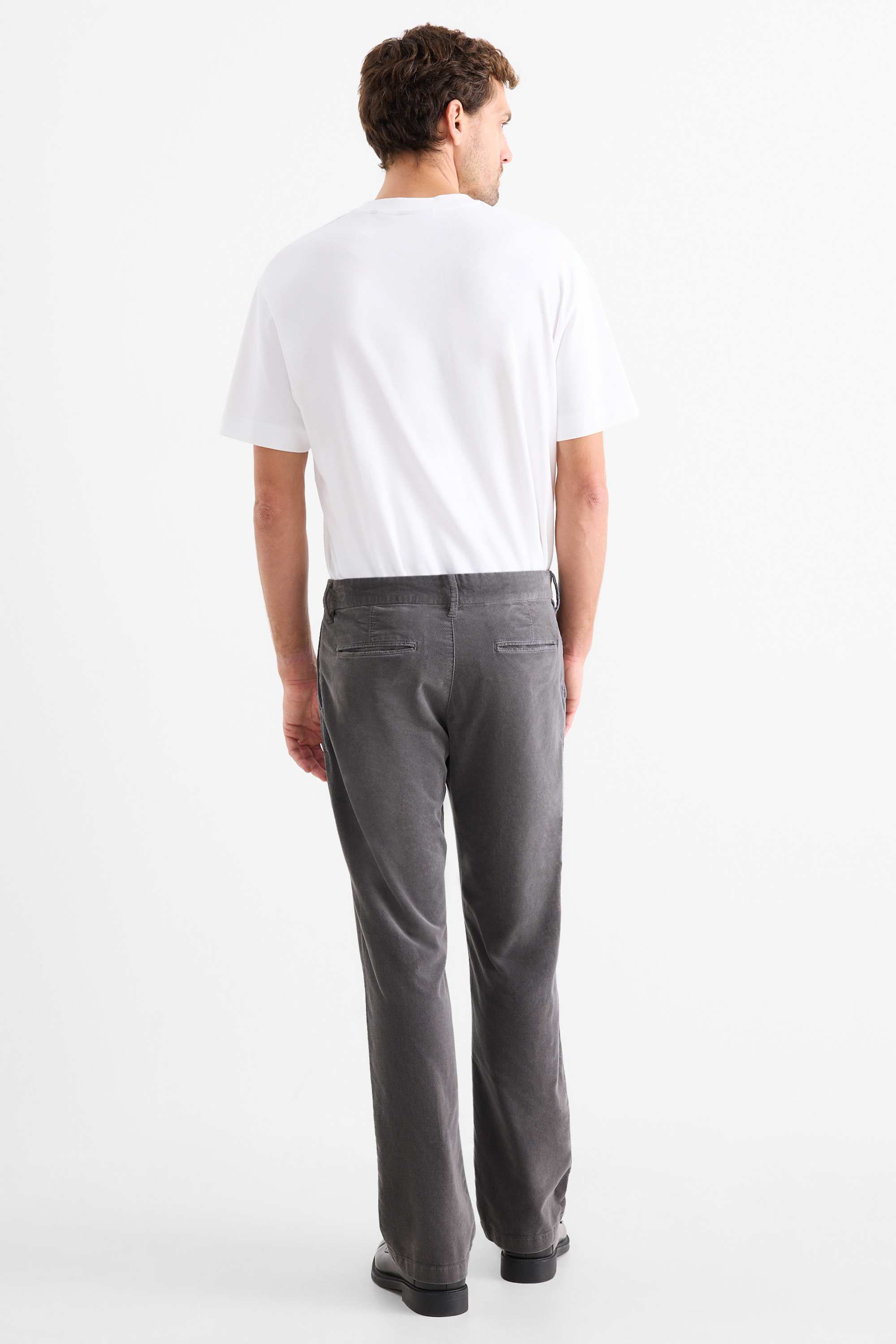 Chinos - regular fit - textured dark gray